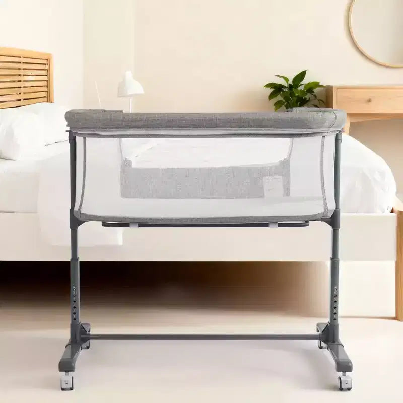 Berceau bébé avec roues 鈥?Beige / Gris / Rose, Cododo, pour 1 bébé