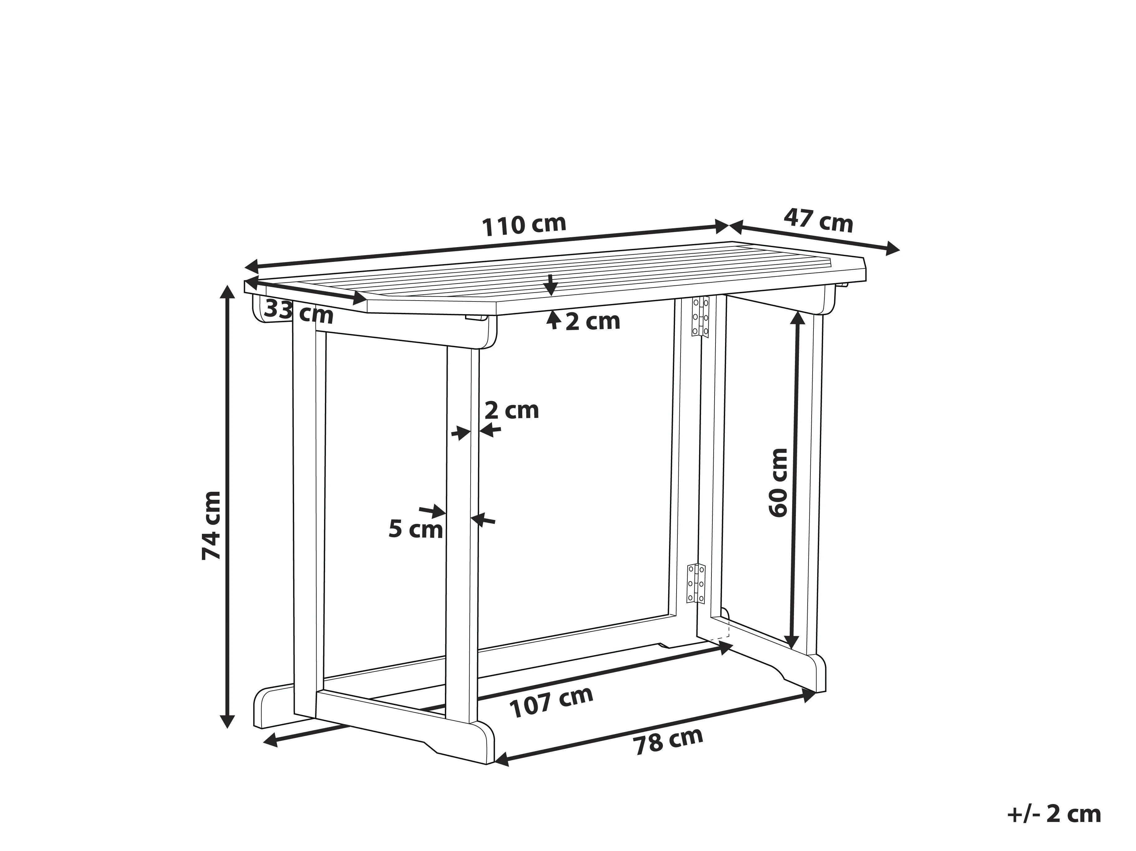 Table de balcon 110 cm 47 cm Bois d'acacia Marron