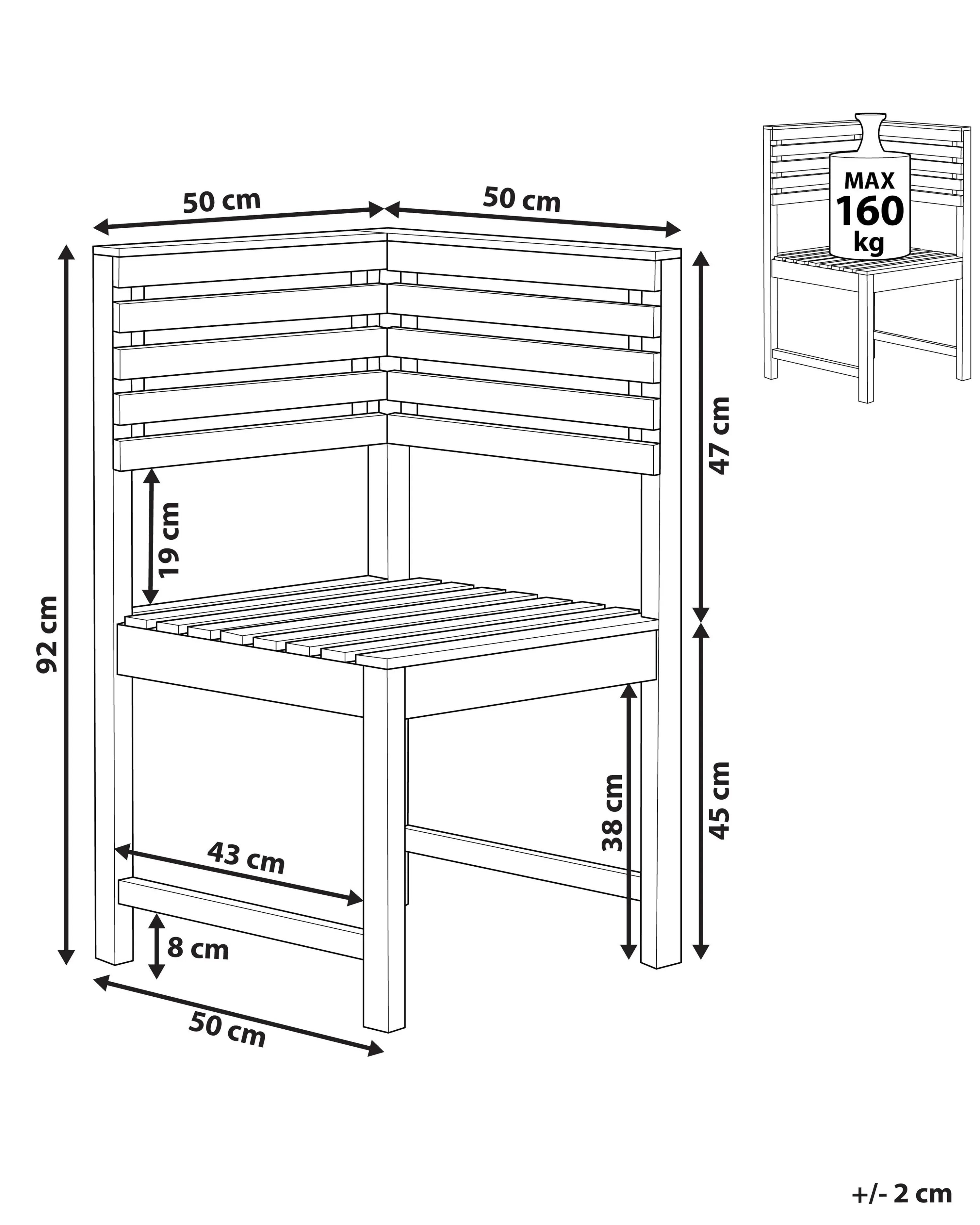 Module d'angle de jardin Bois d'acacia Marron