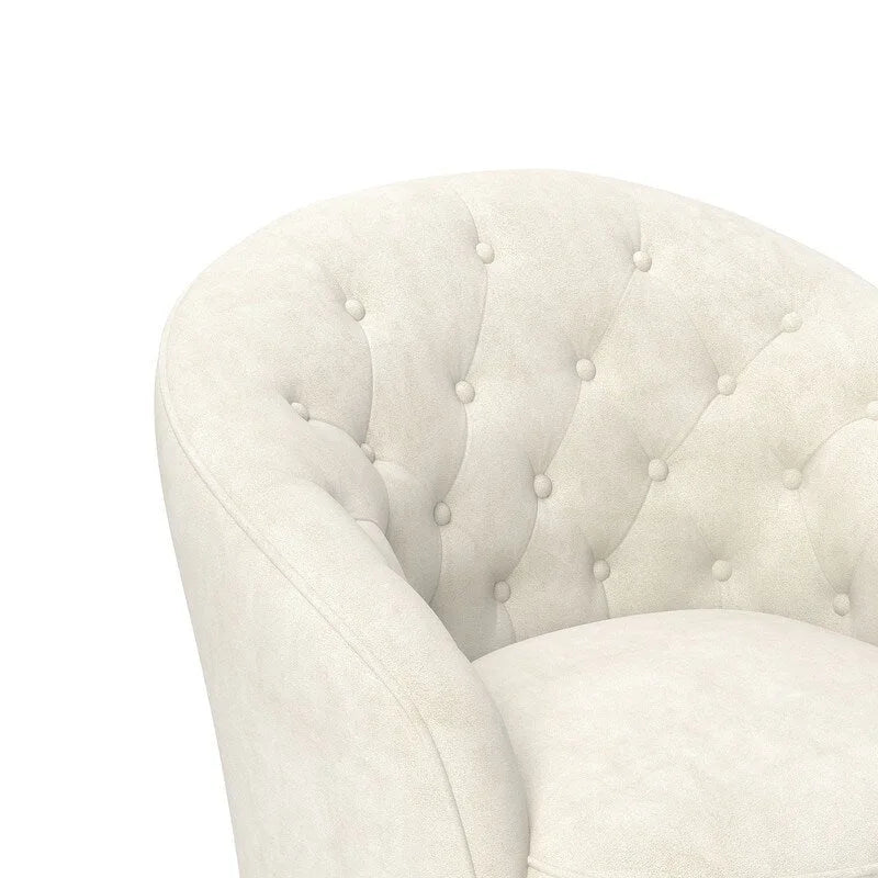 SEYNAR Fauteuil club pivotant à 360 degrés en velours moderne avec dossier capitonné - Lot de 2