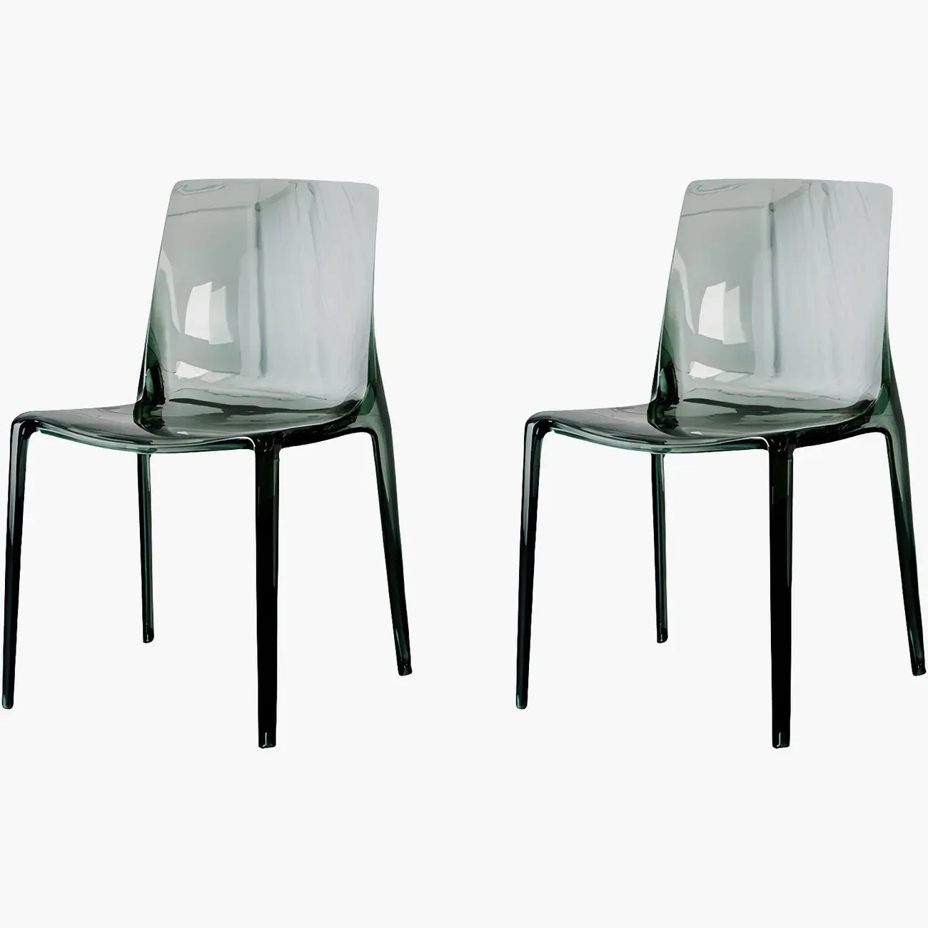 Chaise de salle à manger sans accoudoirs à dossier bas en acrylique ambre