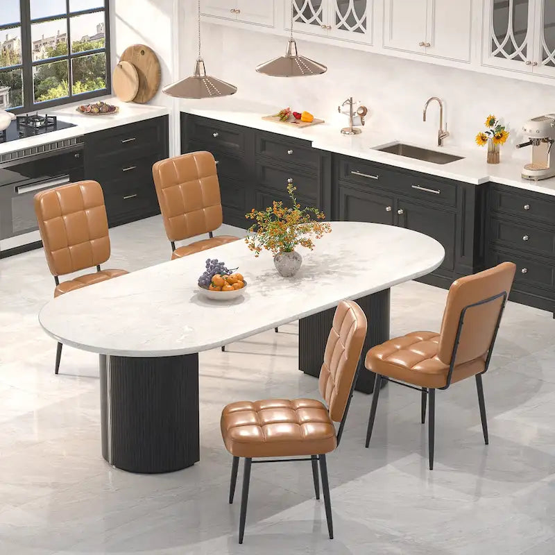 Lot de 2/4/6/8 chaises de salle à manger modernes, chaises de cuisine rembourrées avec coussin épais pour salle à manger
