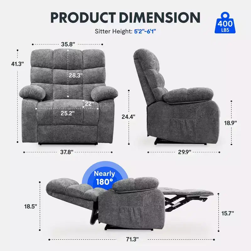 Fauteuil inclinable électrique XL6-Cloud avec massage