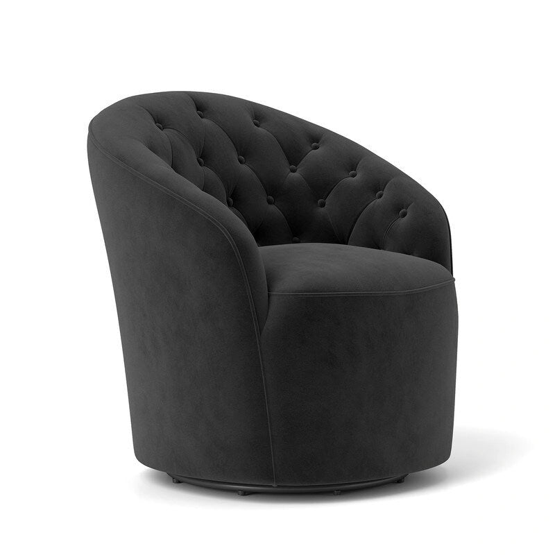 SEYNAR Fauteuil club pivotant à 360 degrés en velours moderne avec dossier capitonné - Lot de 2