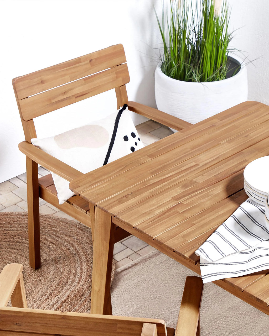 de 4 chaises de jardin Bois d'acacia Marron