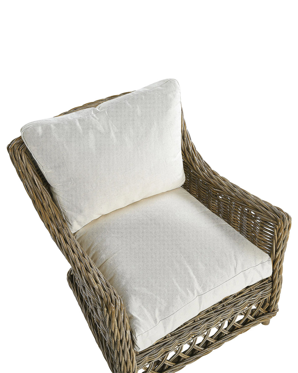 Fauteuil de jardin avec repose-pieds Rotin Naturel