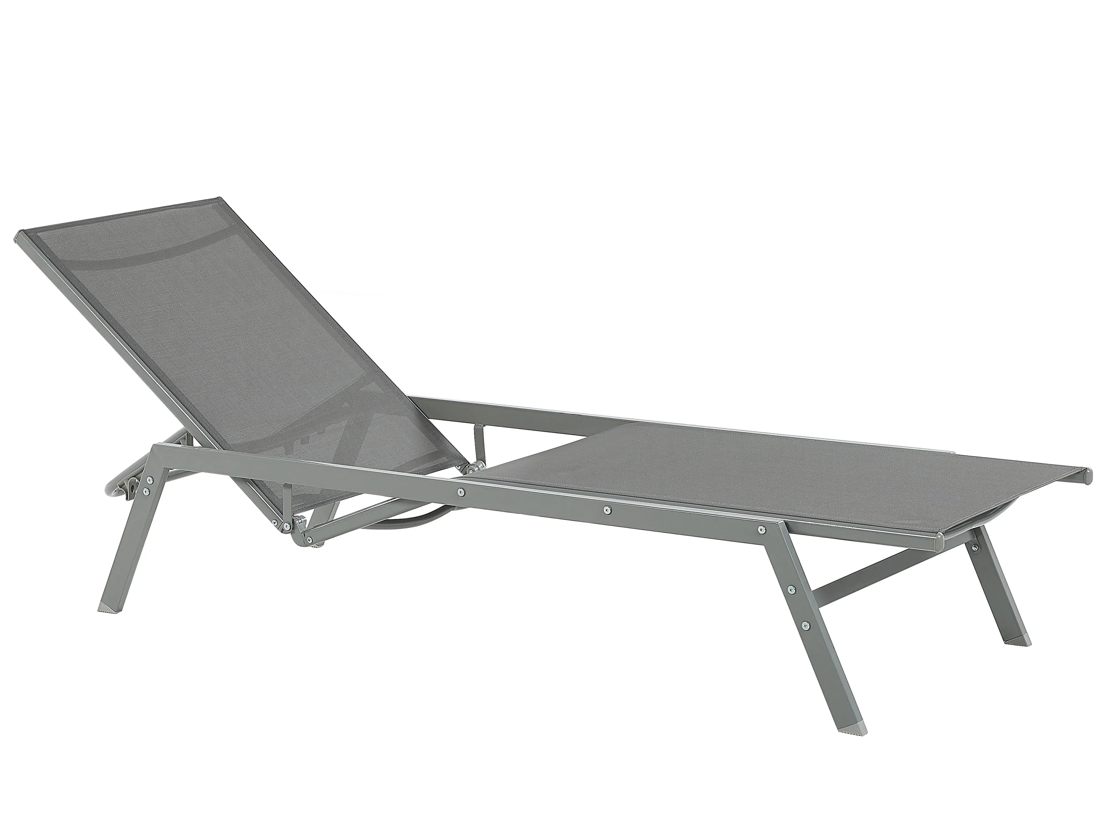 Chaise longue en métal gris