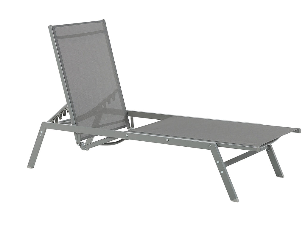Chaise longue en métal gris