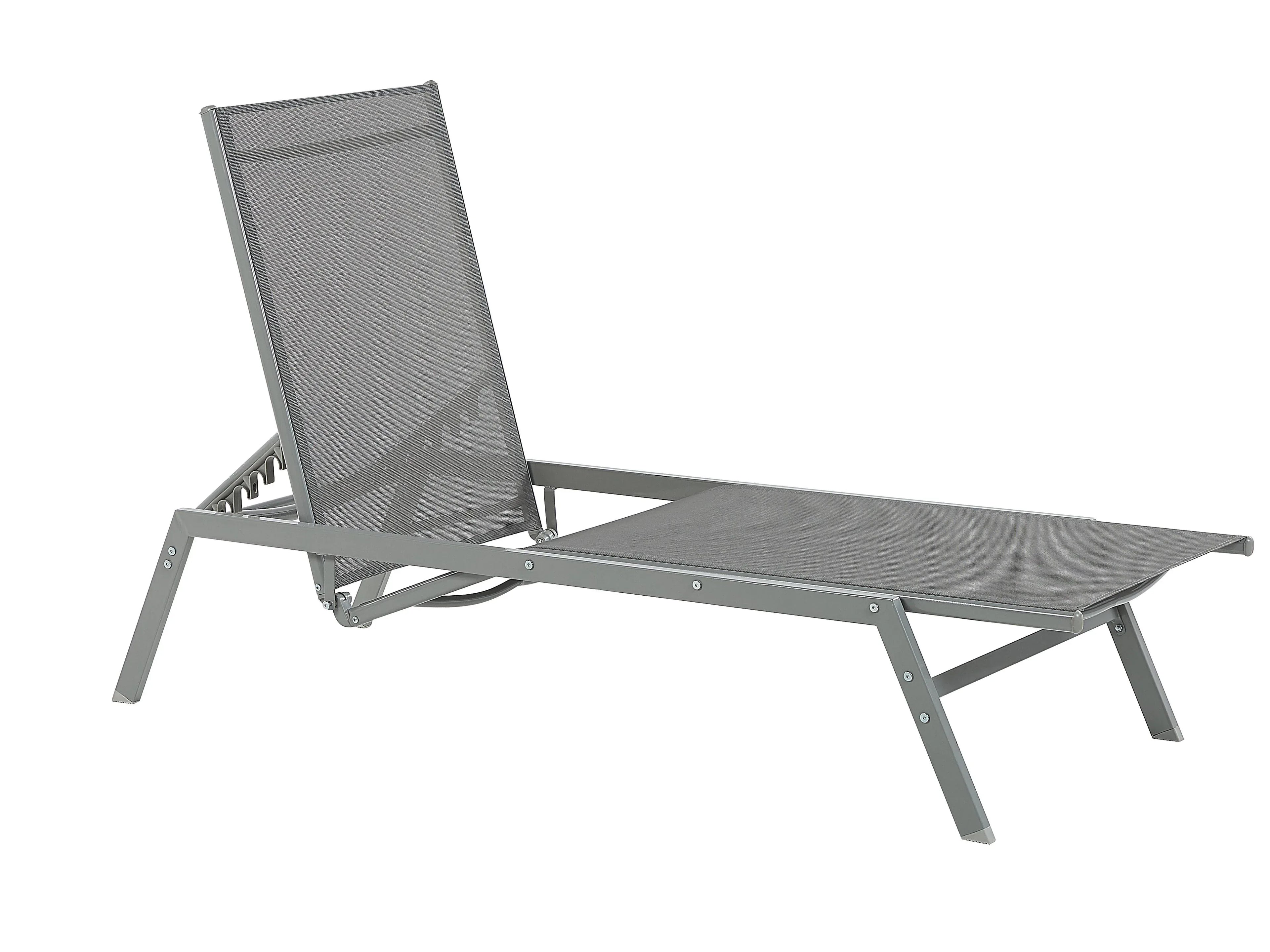 Chaise longue en métal gris