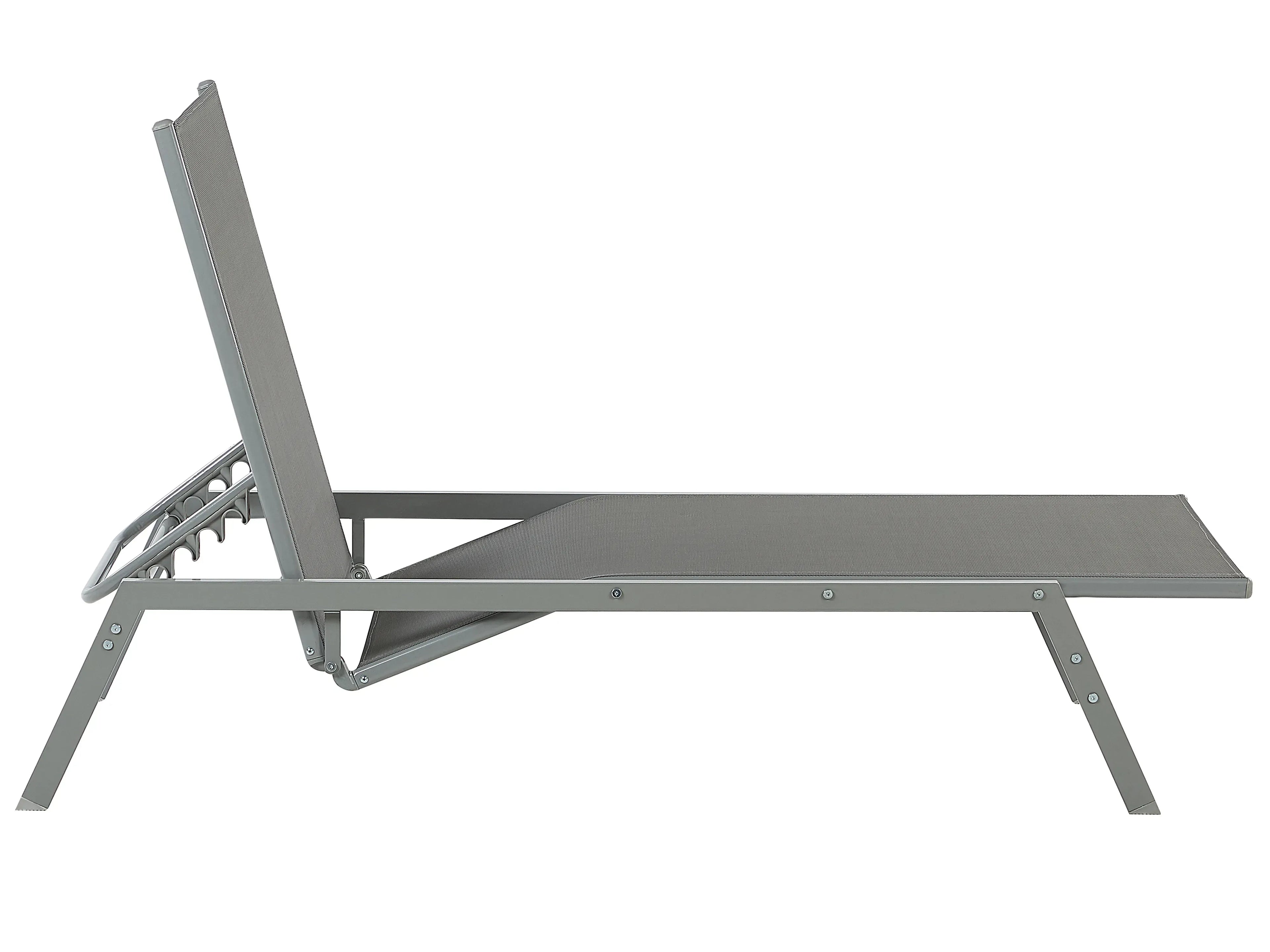 Chaise longue en métal gris