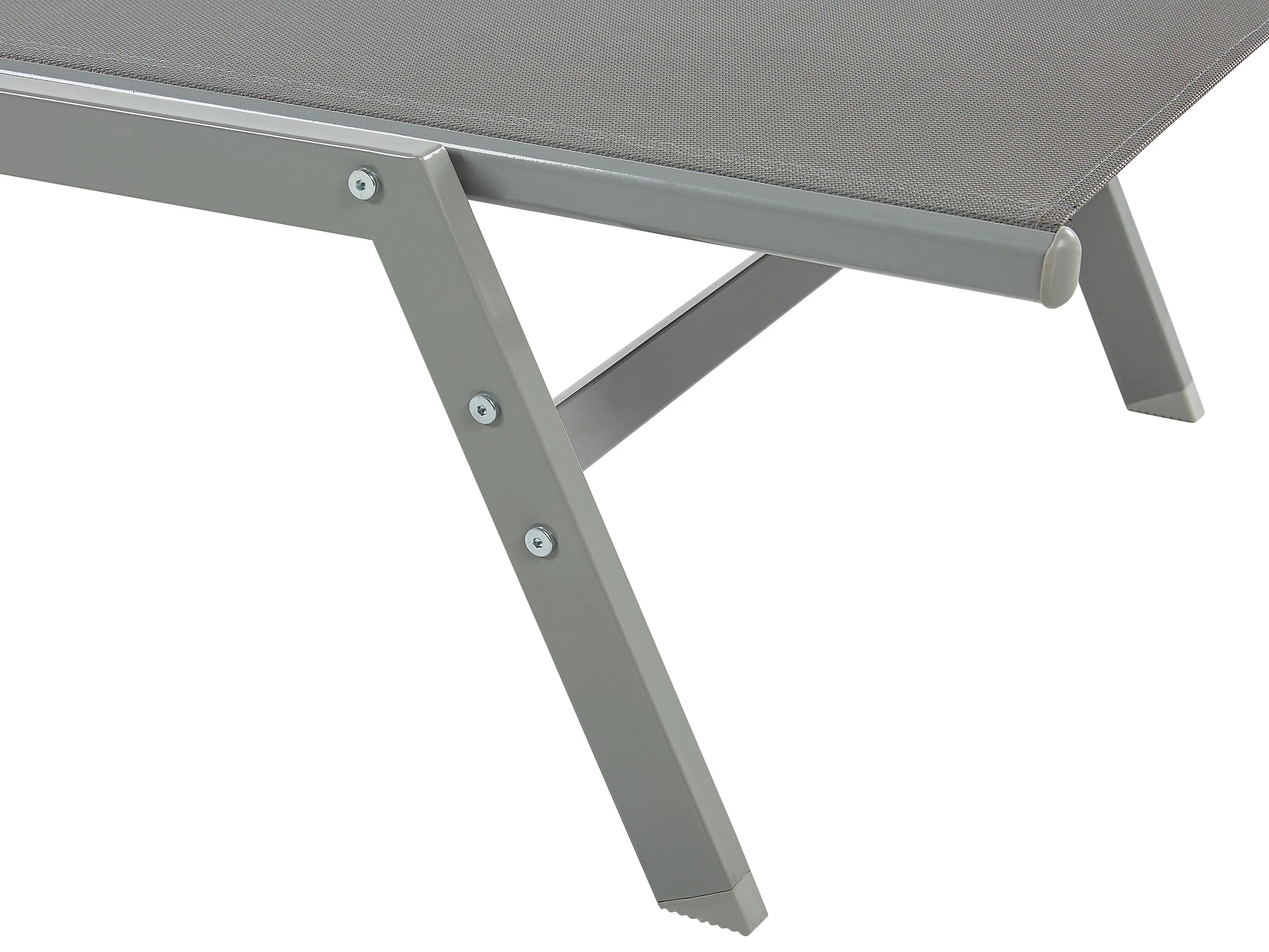 Chaise longue en métal gris