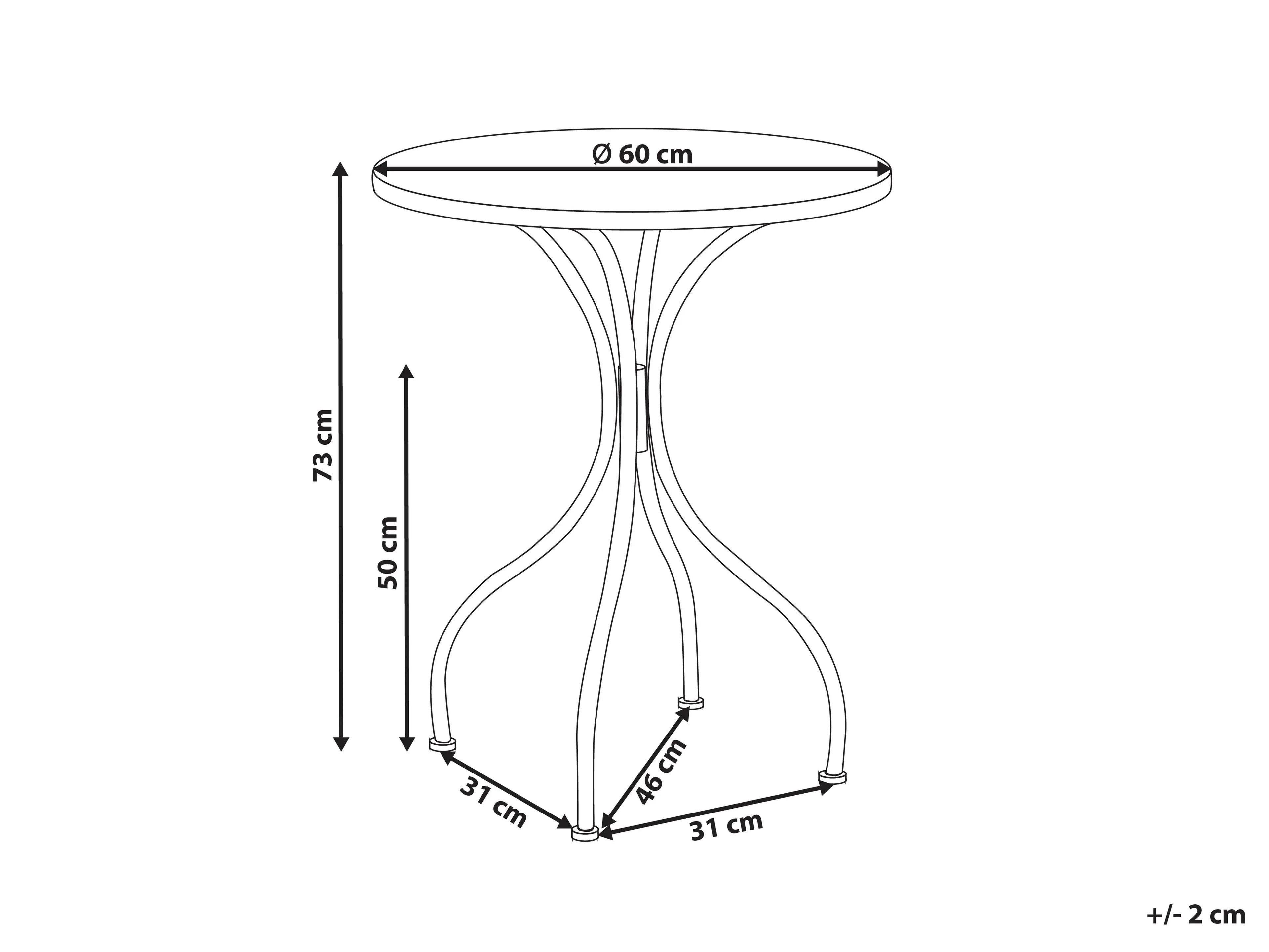 Table bistrot 60 cm 60 cm Noir