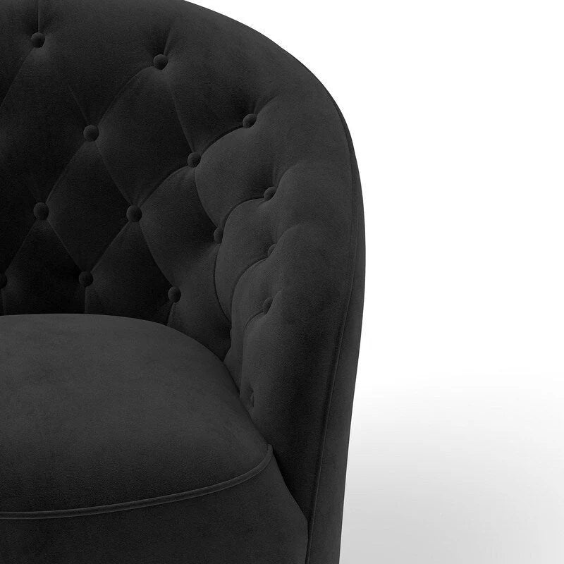 SEYNAR Fauteuil club pivotant à 360 degrés en velours moderne avec dossier capitonné - Lot de 2