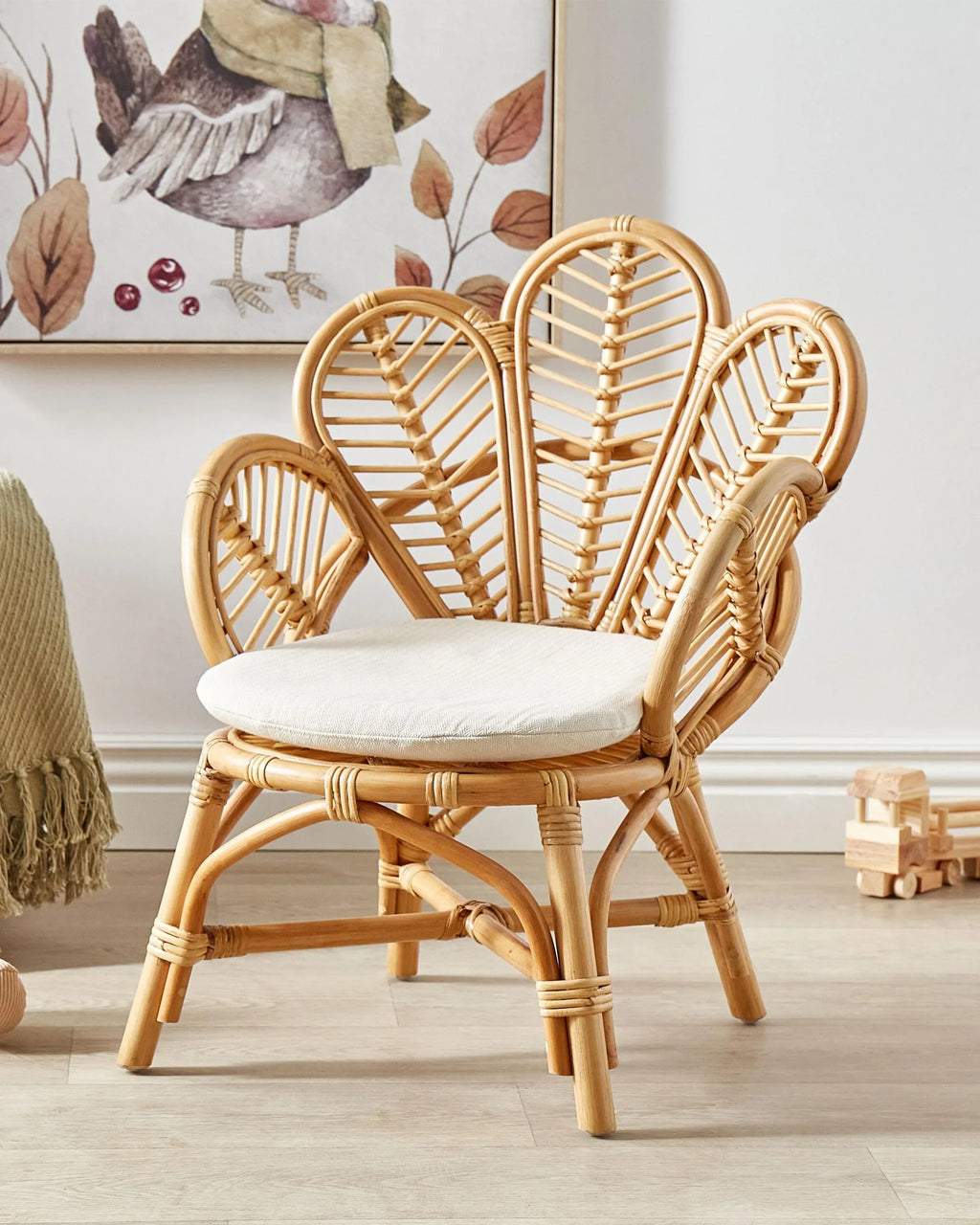 Chaise paon pour enfants Rotin Naturel