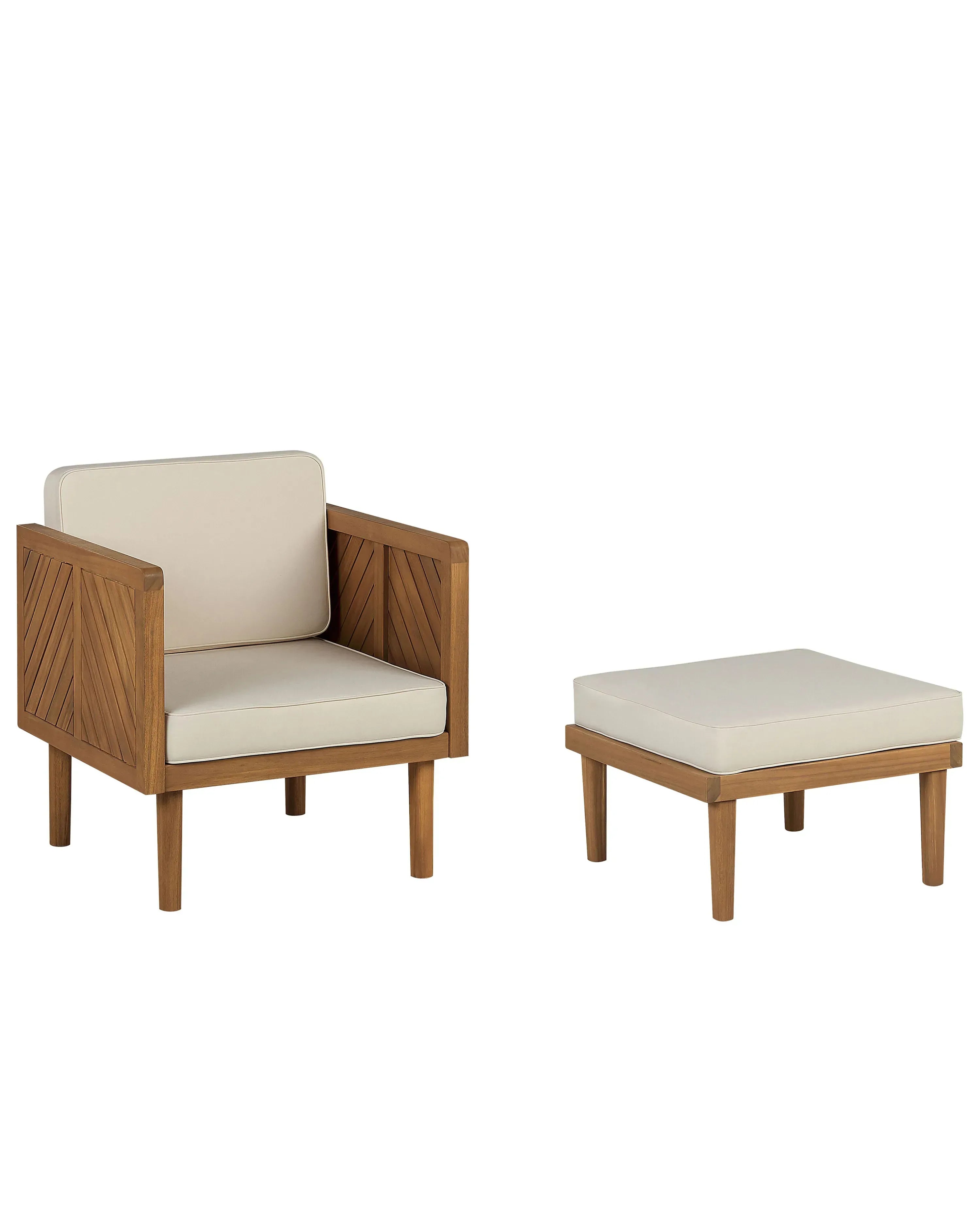 Poltrona da giardino con ottomana  Legno d'acacia Marrone