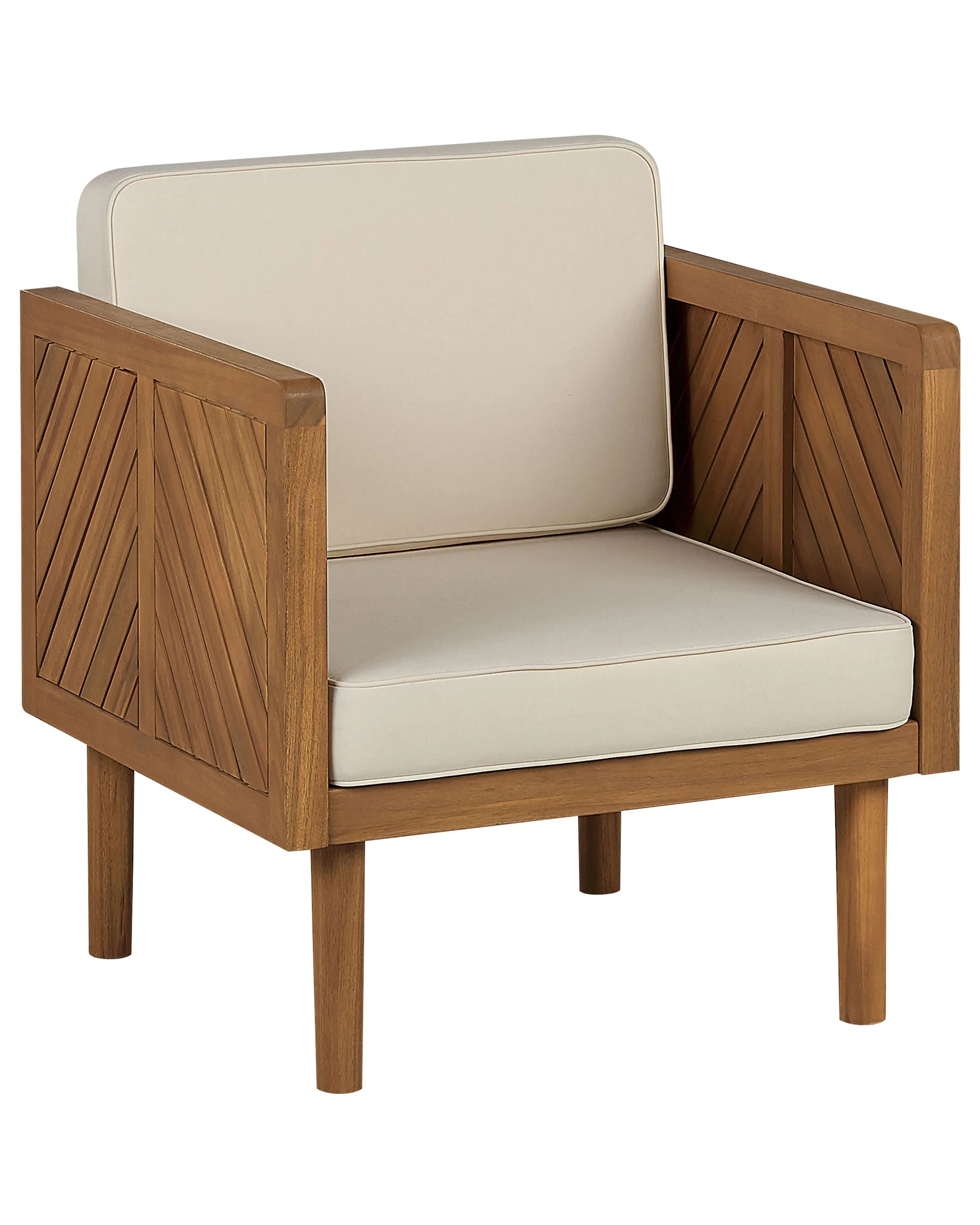 Fauteuil de jardin avec pouf en bois d'acacia marron