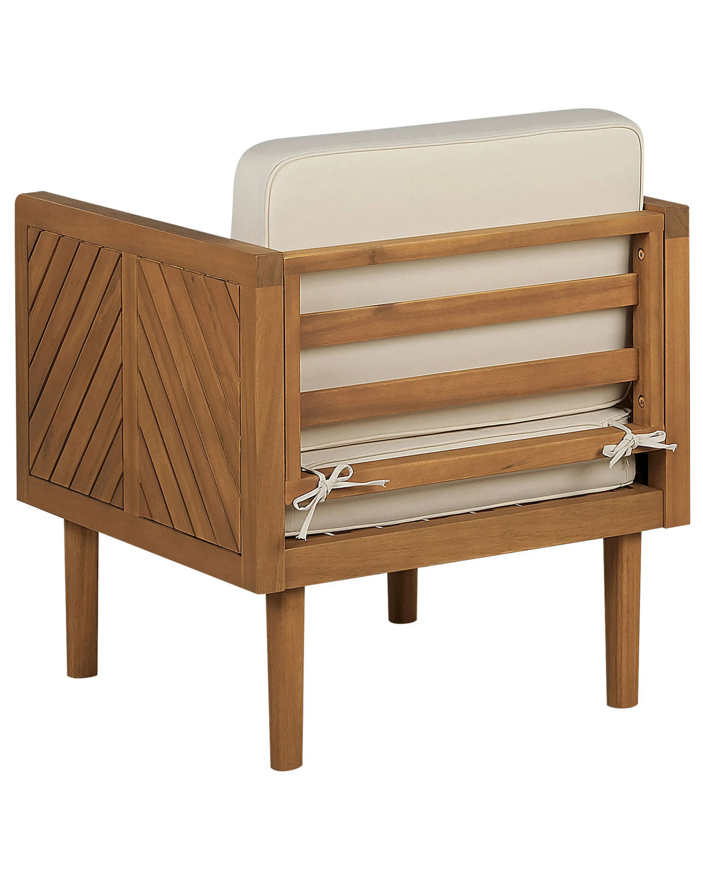 Fauteuil de jardin avec pouf en bois d'acacia marron