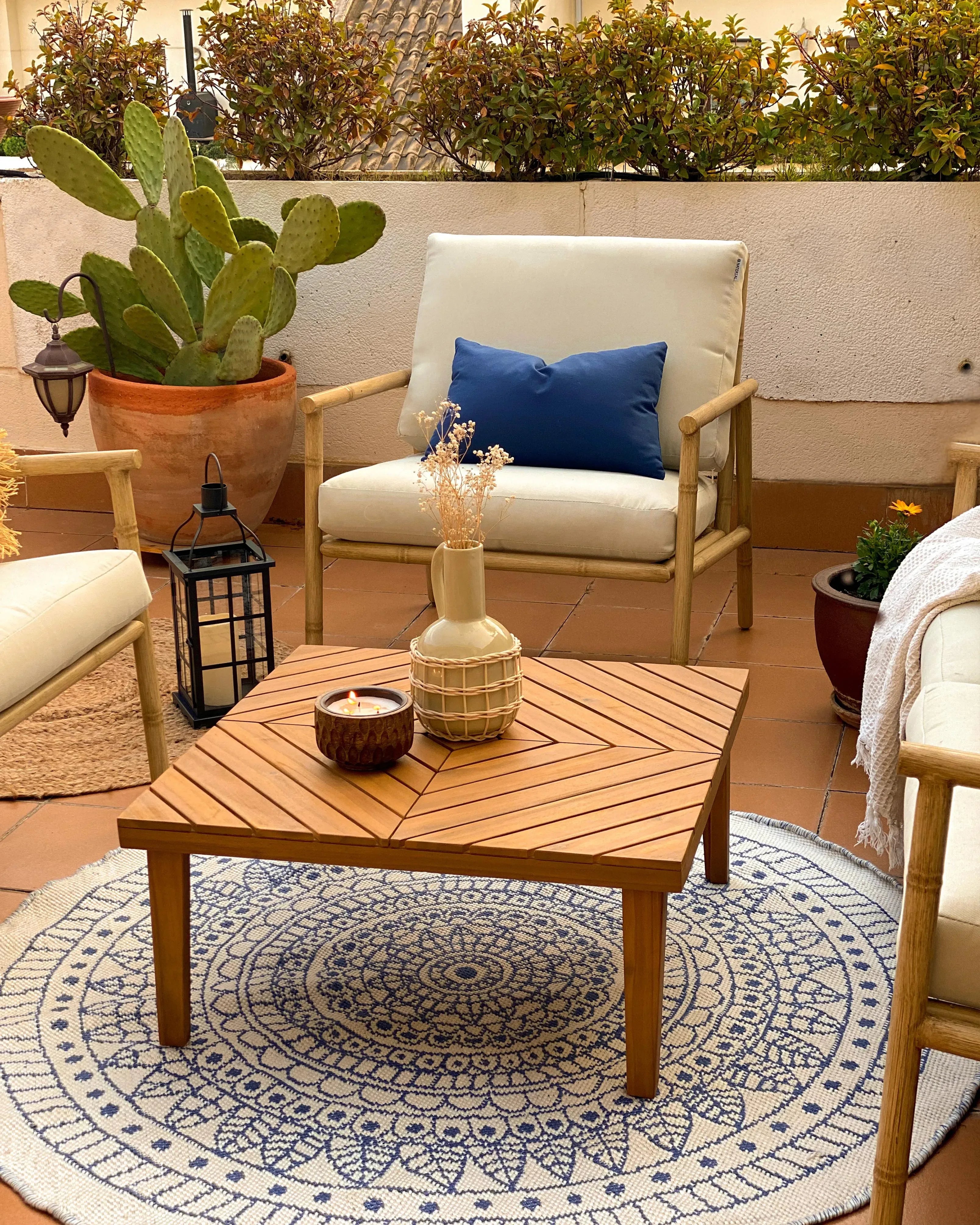 Table de jardin 70 cm 70 cm Bois d'acacia Marron