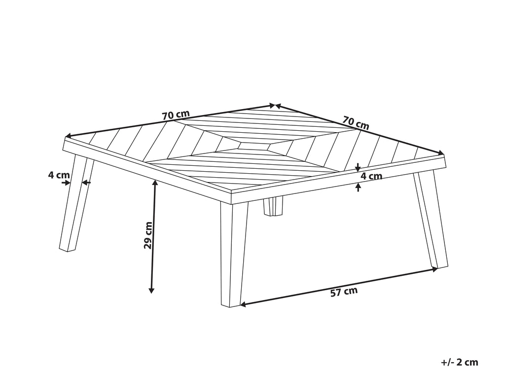 Table de jardin 70 cm 70 cm Bois d'acacia Marron