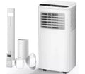 Climatiseur portable 8 000 BTU, unité 3-en-1 avec 4 modes, minuterie, écran LED, télécommande et kit d'installation, pour chambre/salon/bureau, Blanc.