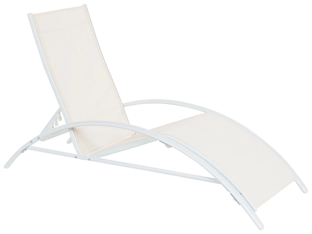 Chaise longue en métal beige