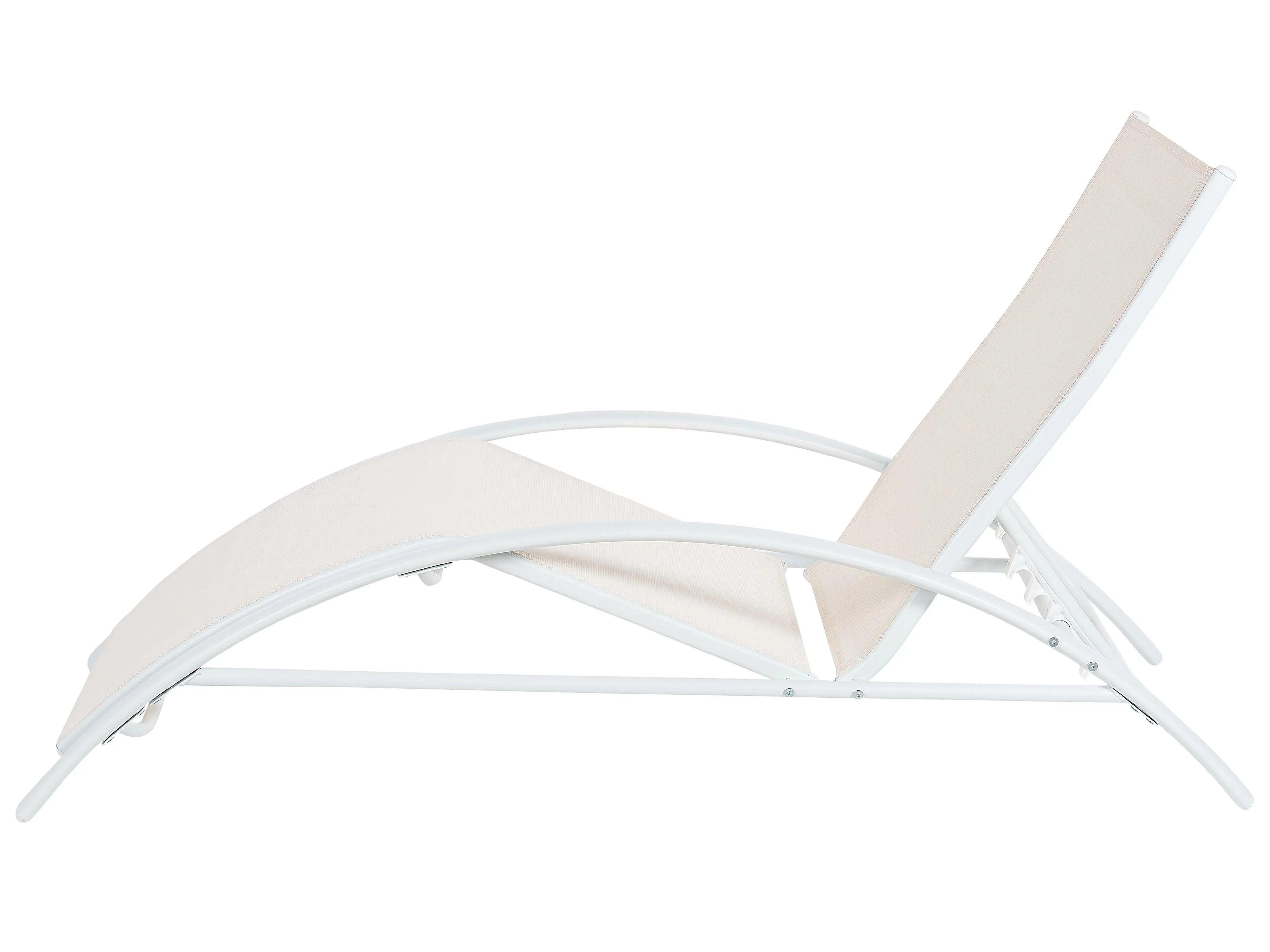 Chaise longue en métal beige