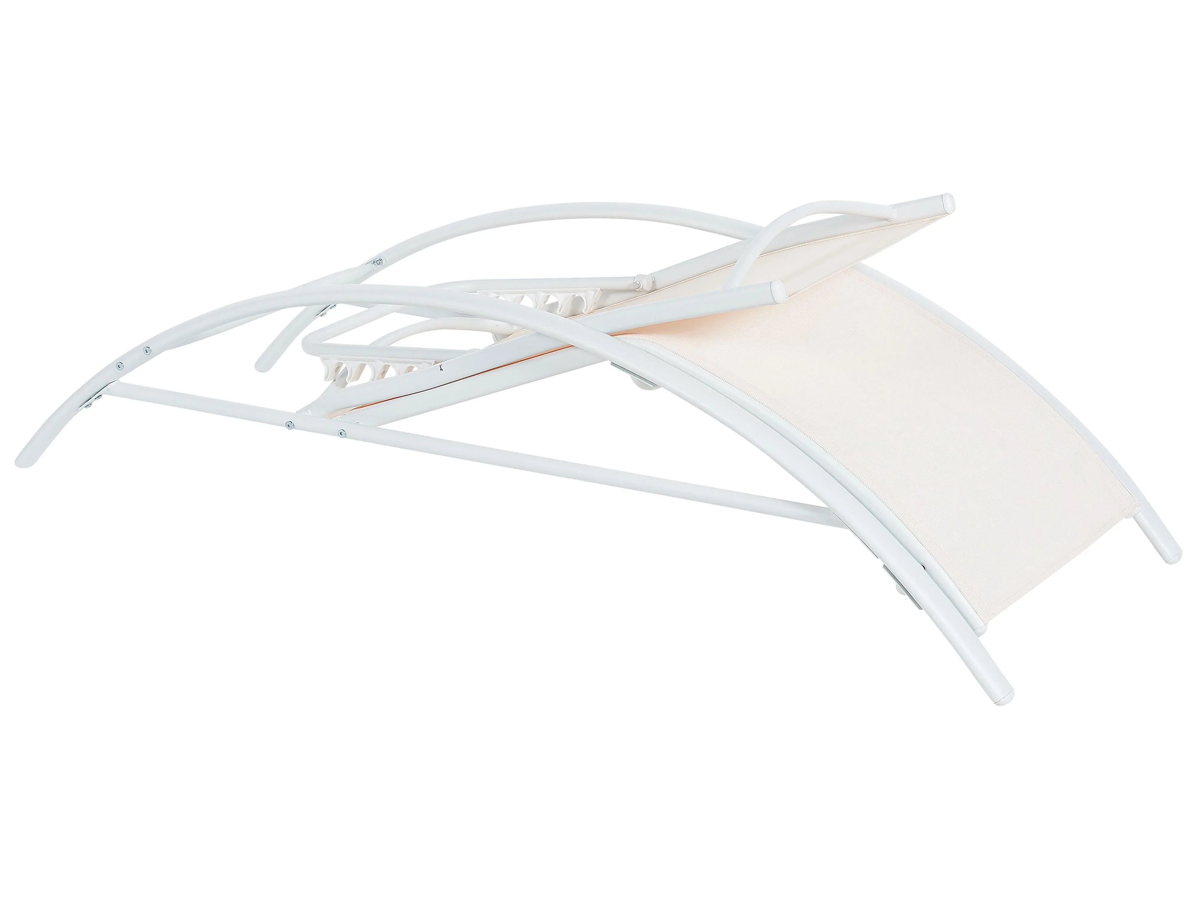 Chaise longue en métal beige