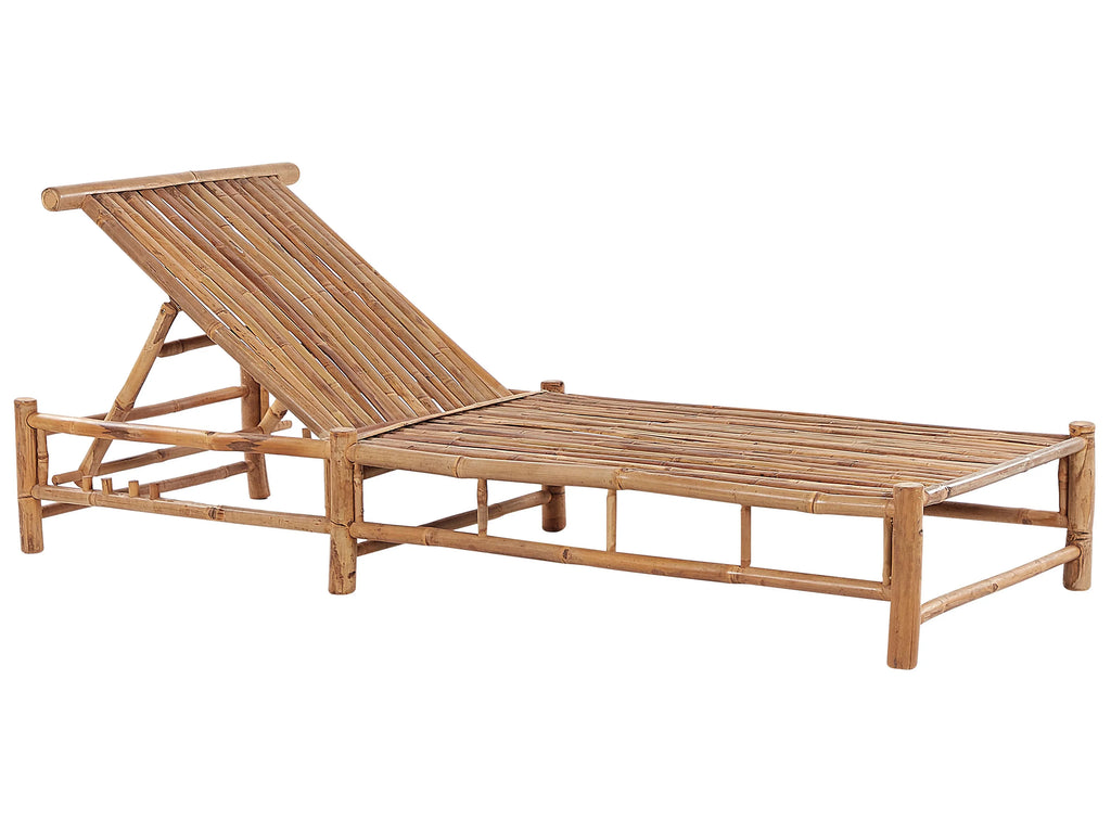 Chaise longue avec coussin Bambou Marron