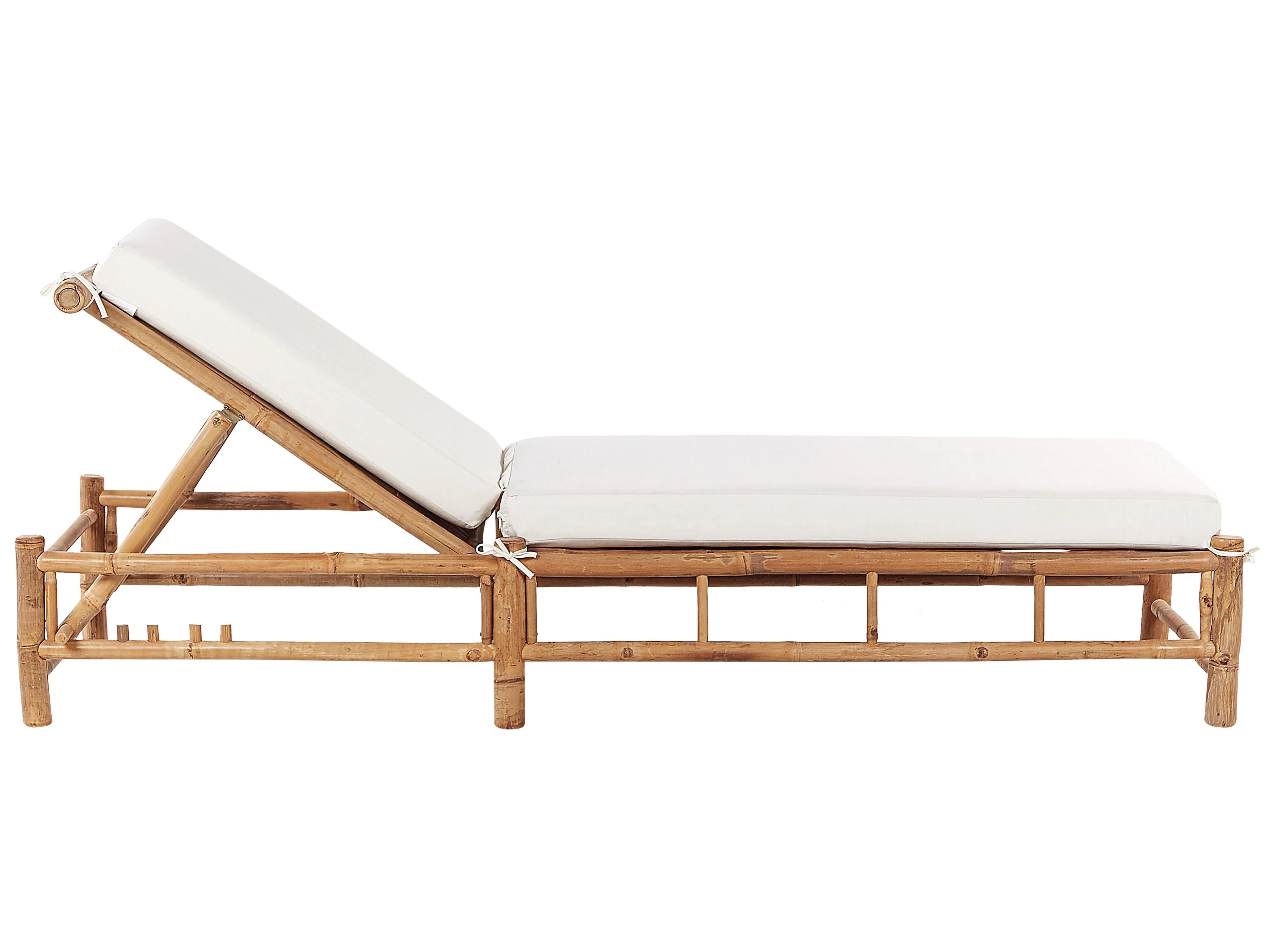 Chaise longue avec coussin Bambou Marron