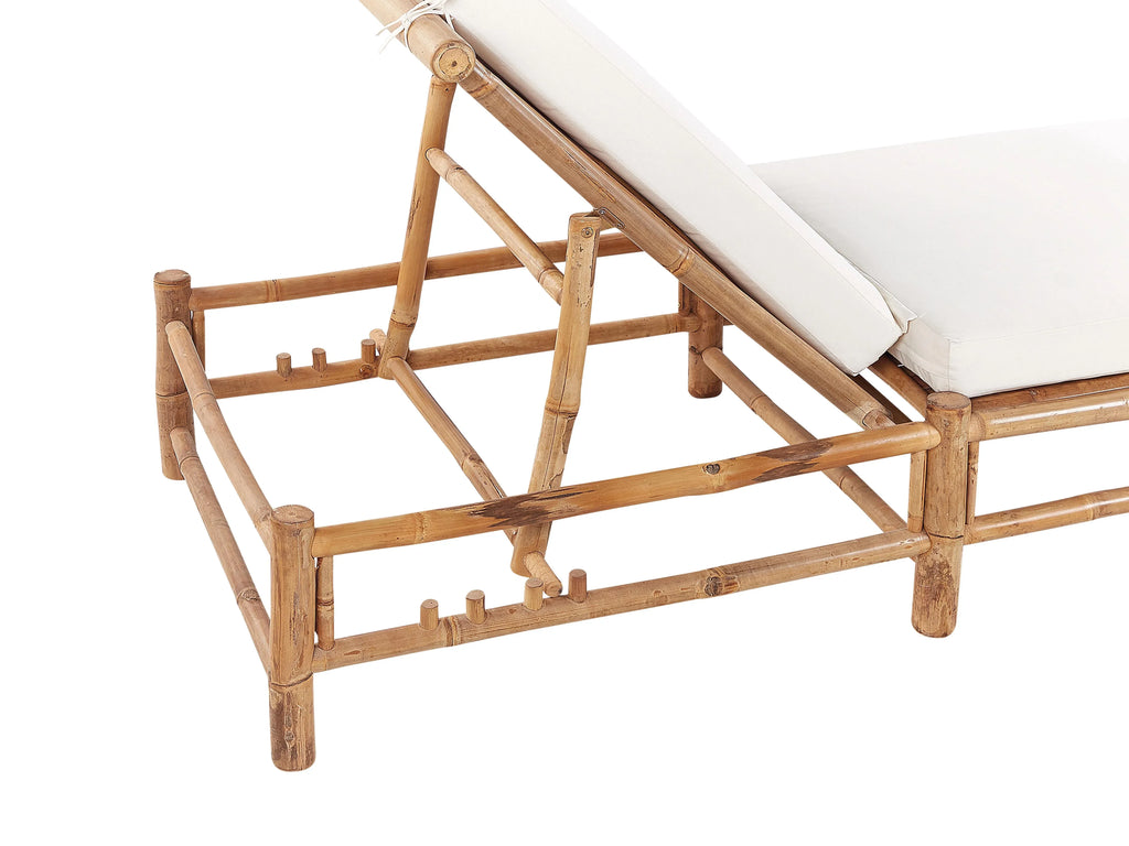 Chaise longue avec coussin Bambou Marron