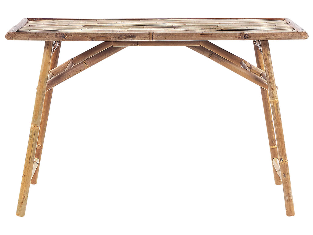 Table à manger de jardin 120 cm 69 cm Bambou Marron clair
