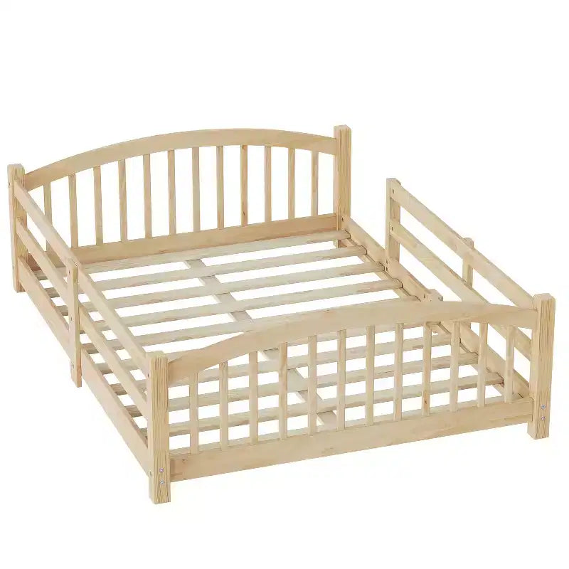 Lit bas Montessori pleine grandeur Luxystar avec barrières de sécurité et tête de lit