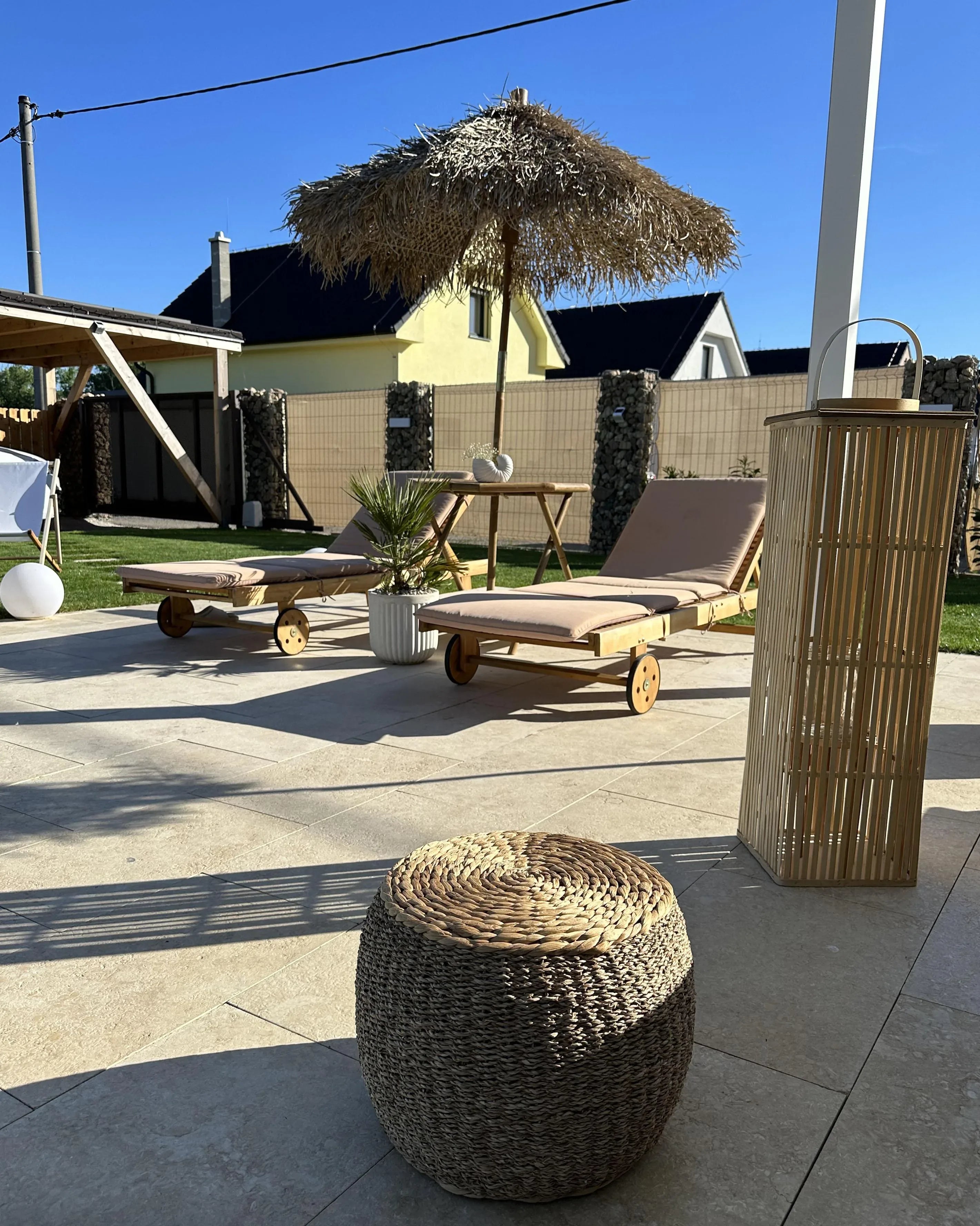 Table de bistrot 85 cm 85 cm Bambou Marron clair