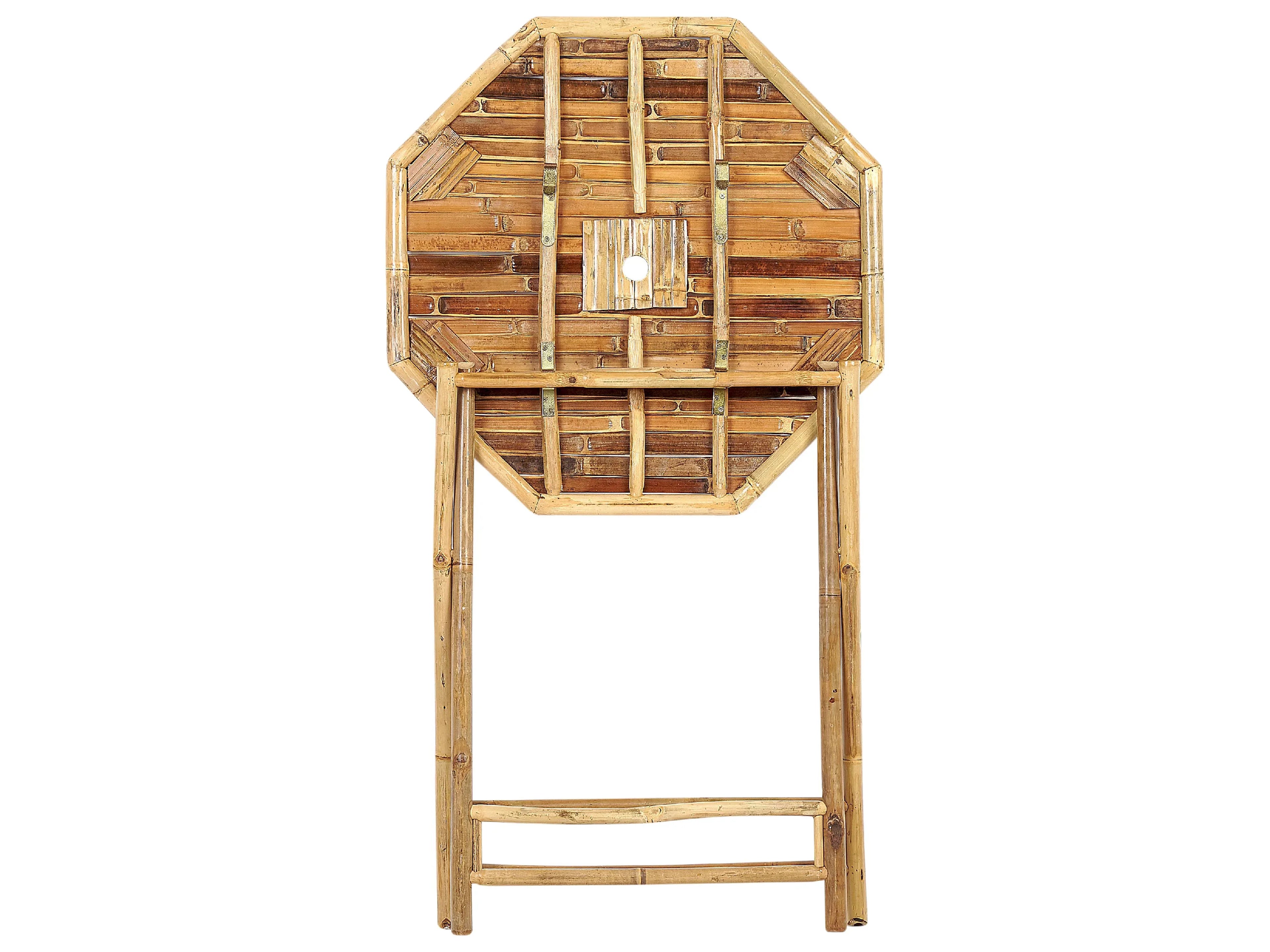 Table de bistrot 85 cm 85 cm Bambou Marron clair