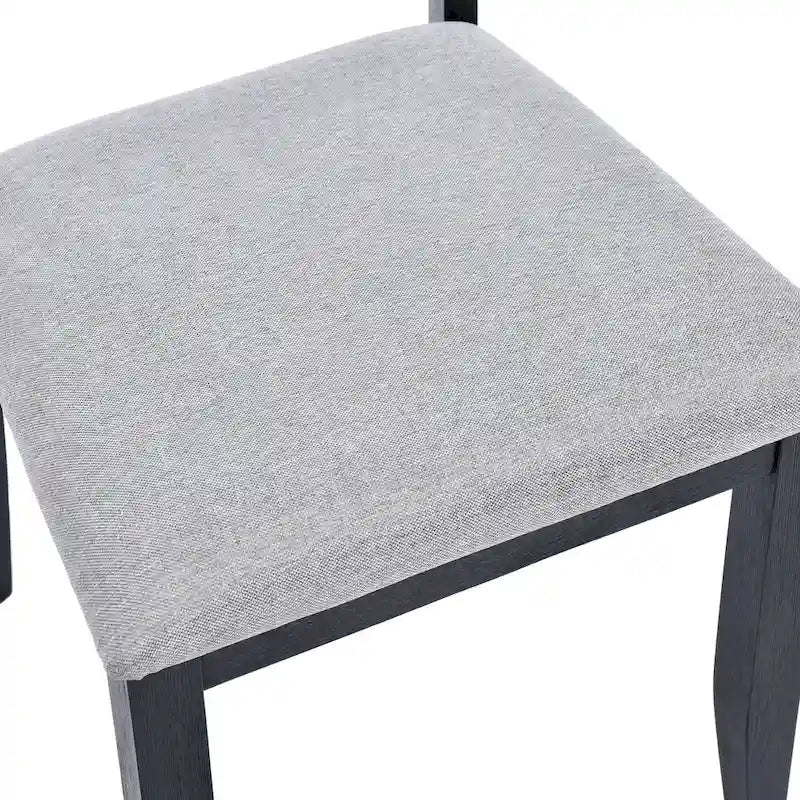 Lot de 4 chaises de salle à manger en bois à dossier à lattes