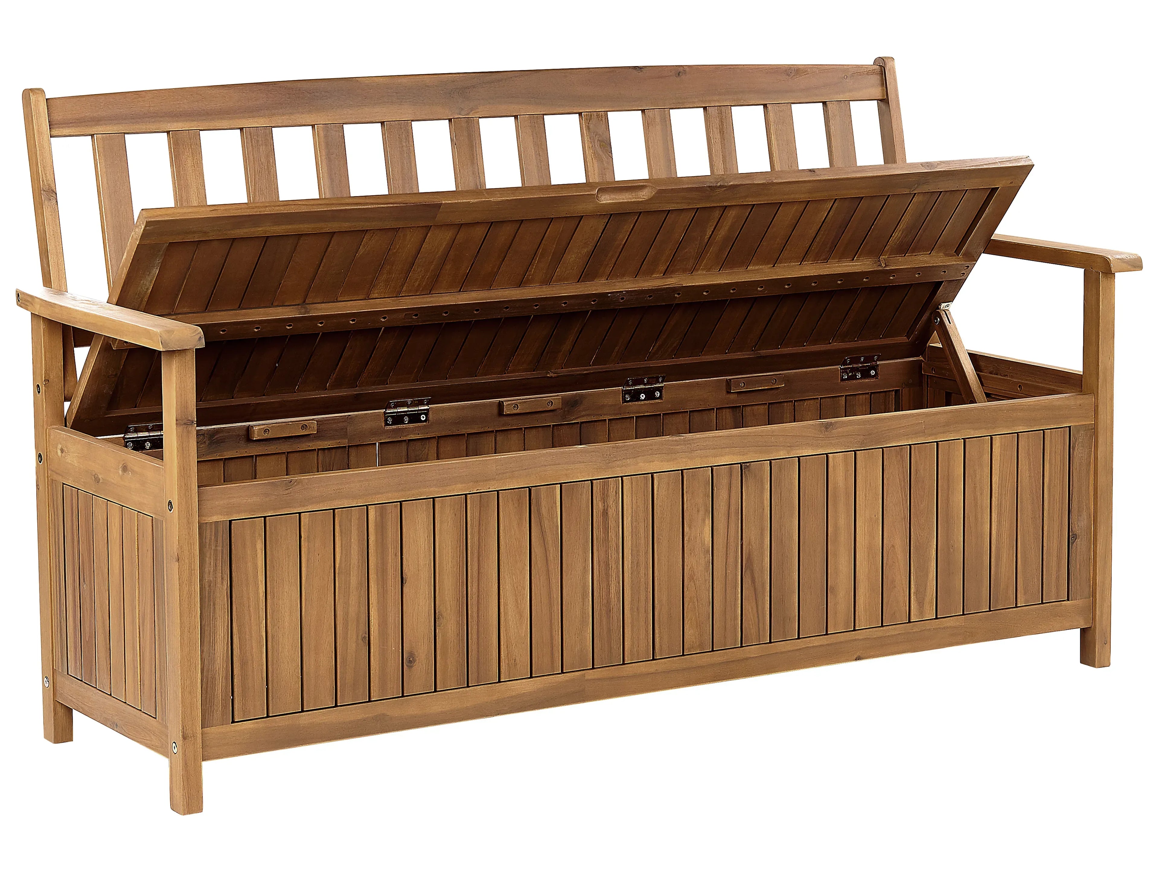 Banc de jardin 160 cm avec coffre Bois d'acacia Marron