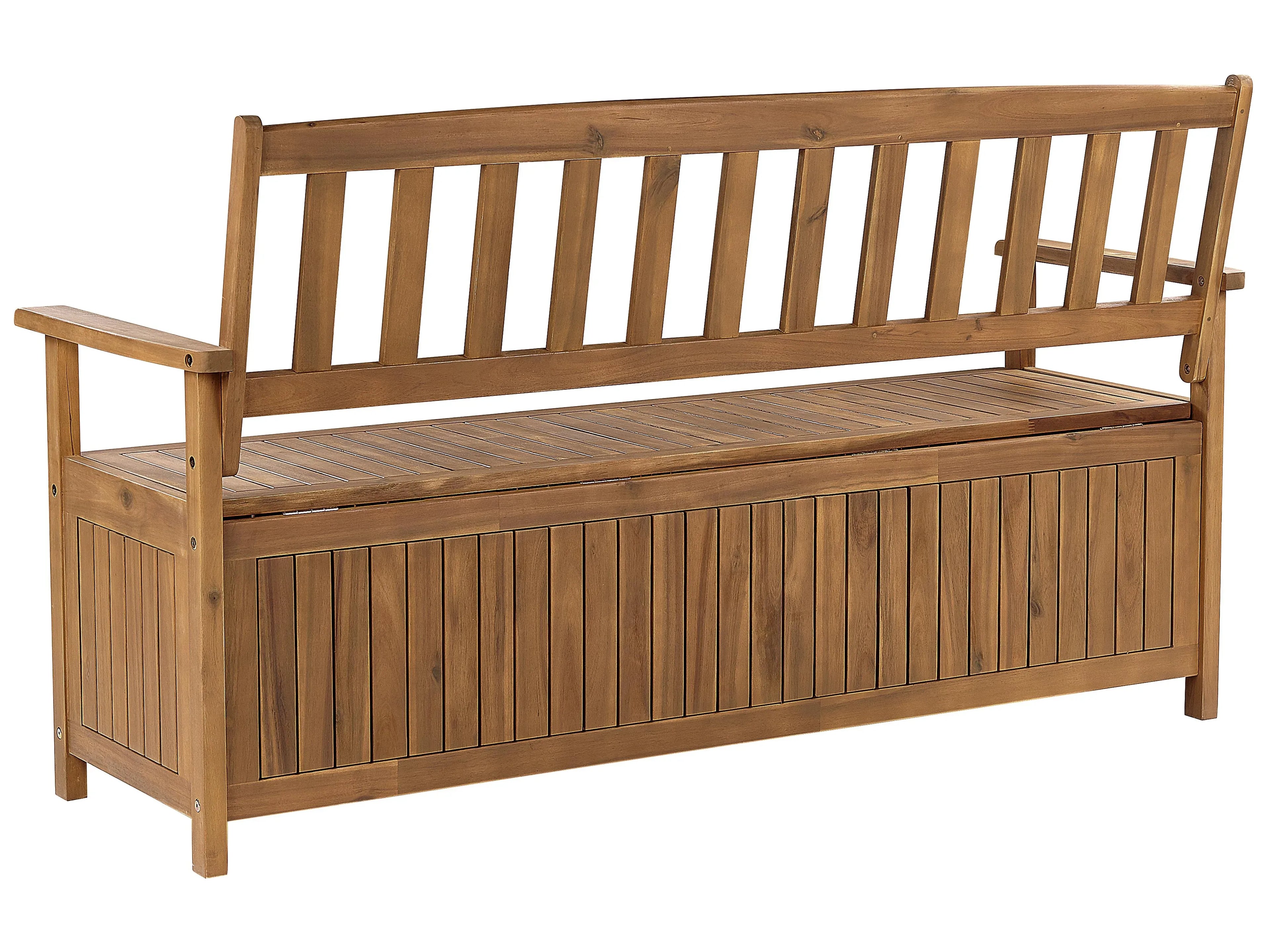 Banc de jardin 160 cm avec coffre Bois d'acacia Marron