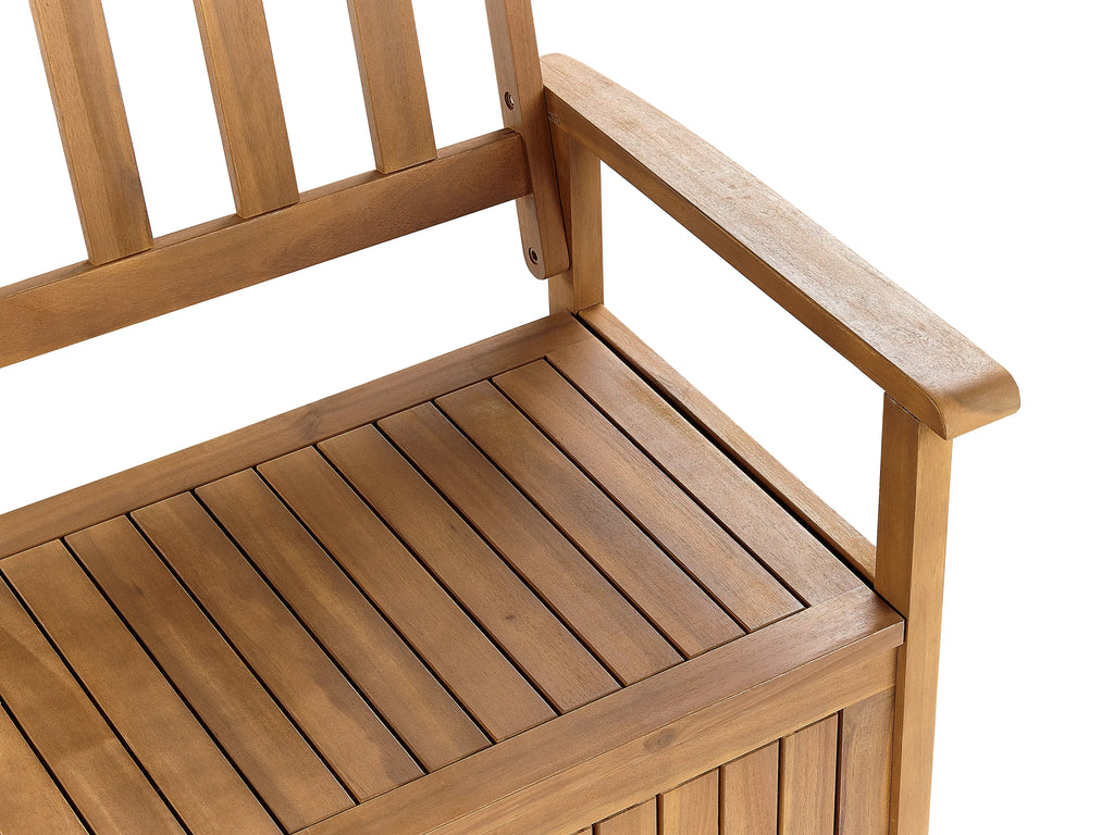 Banc de jardin 160 cm avec coffre Bois d'acacia Marron