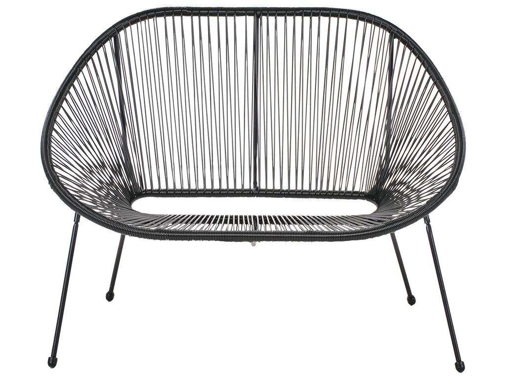Panchina da giardino  113 cm Rattan sintetico (PE) Nero