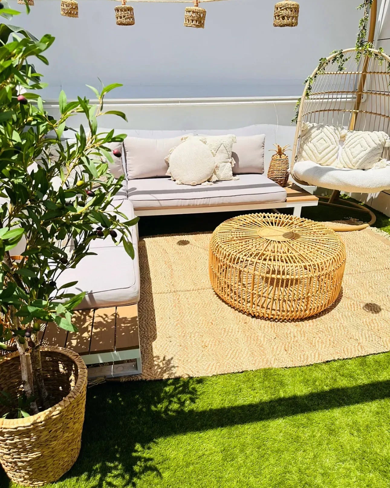 Table de jardin 85 cm 85 cm Rotin Marron clair