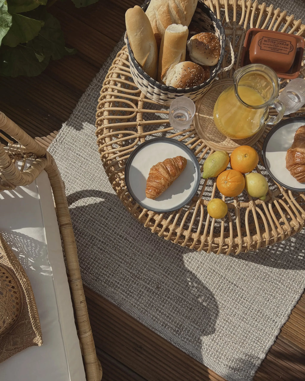 Table de jardin 85 cm 85 cm Rotin Marron clair
