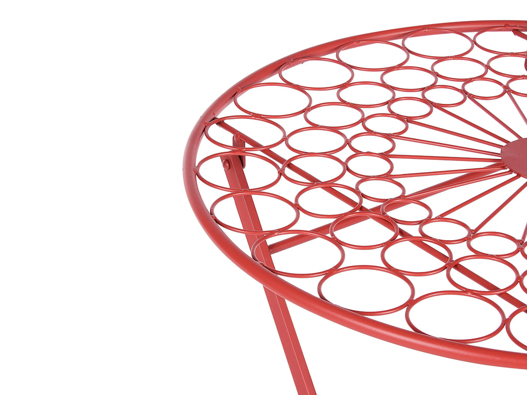 Table Bistrot 70 cm 70 cm Métal Rouge