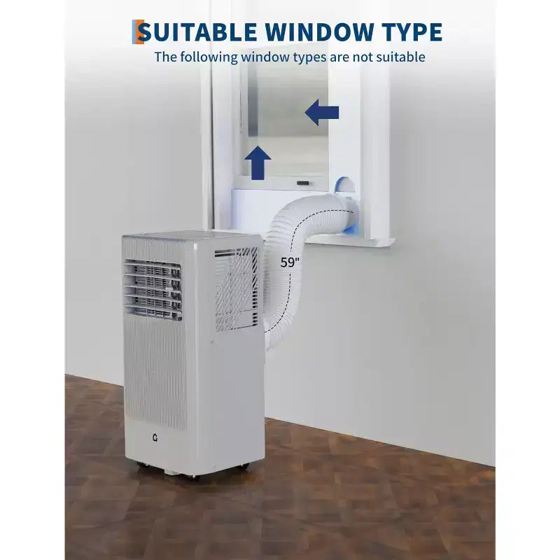 Climatiseur Portable, Flarhetoric 10000 BTU Climatisation/Ventilation/Déshumidification 3 EN 1, Unité AC Portable pour Pièce de 52 m², Unités pour Pièces à Faible Bruit