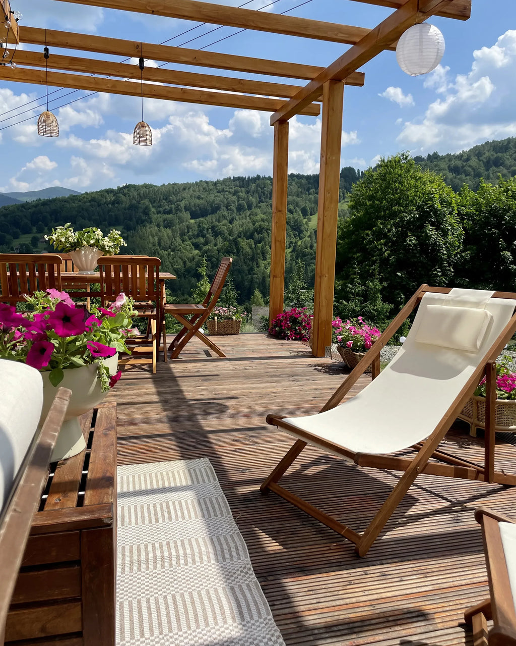 Chaise longue pliante avec tissus de rechange Bois d'acacia Marron foncé