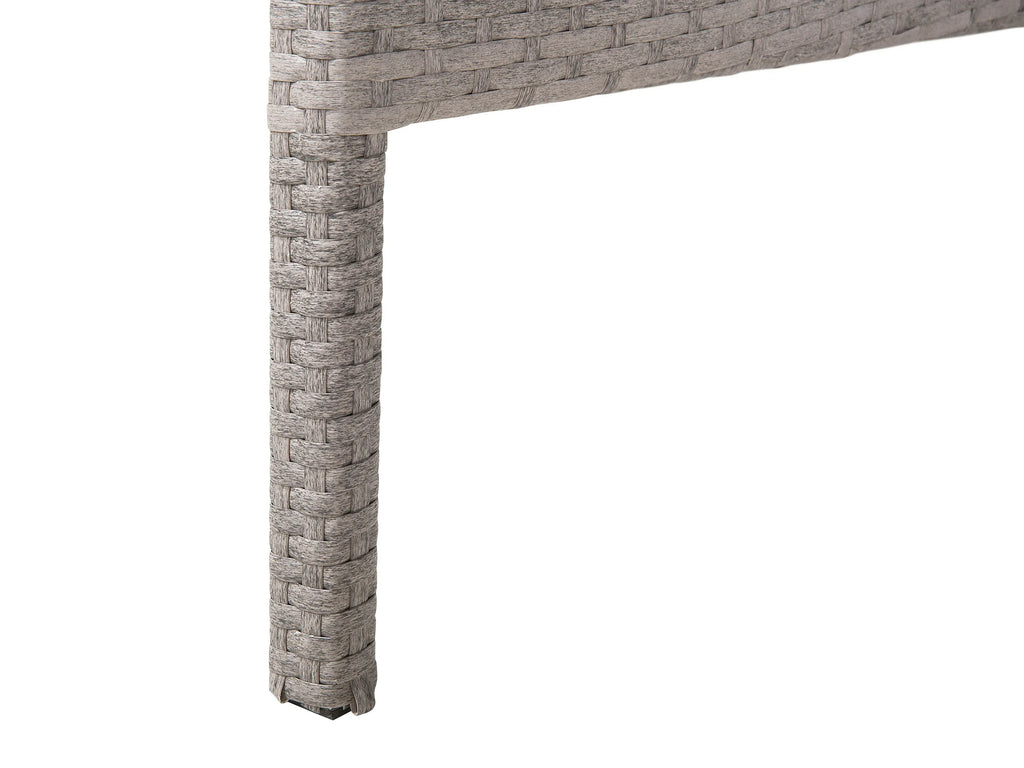 Table de salle à manger de jardin 145 cm 80 cm Verre Gris clair