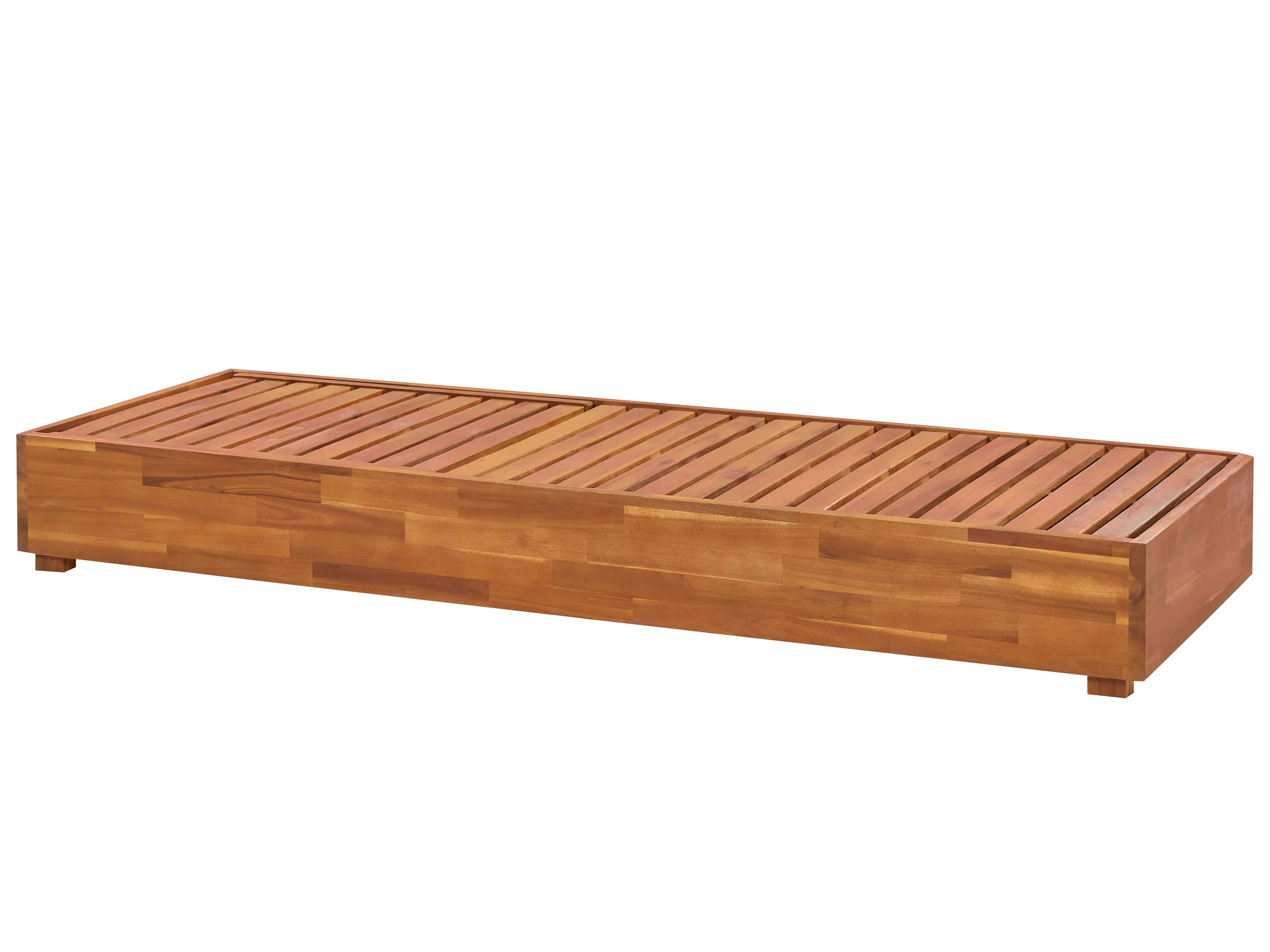 Chaise longue de jardin avec coussin en bois d'acacia marron