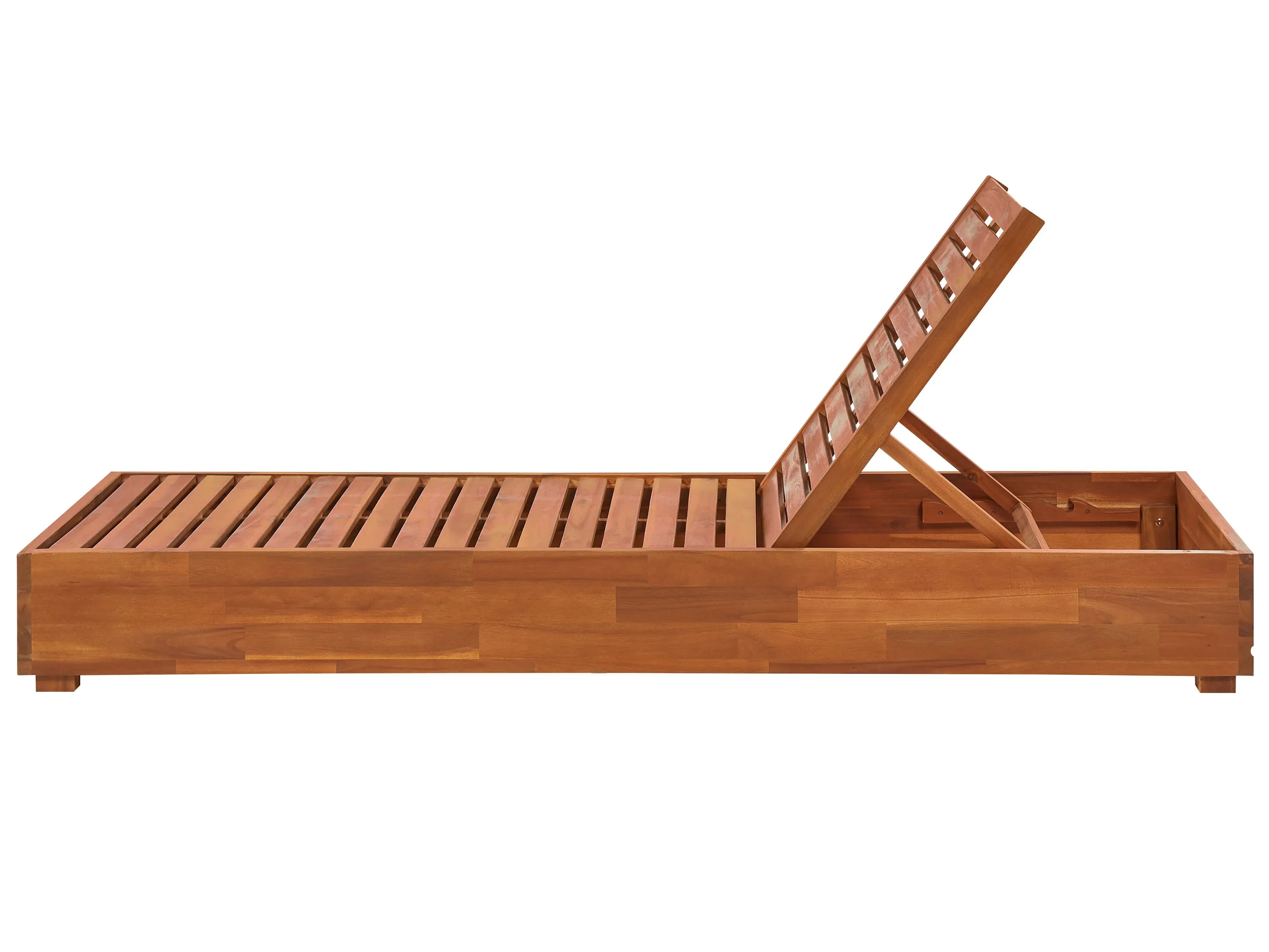 Chaise longue de jardin avec coussin en bois d'acacia marron