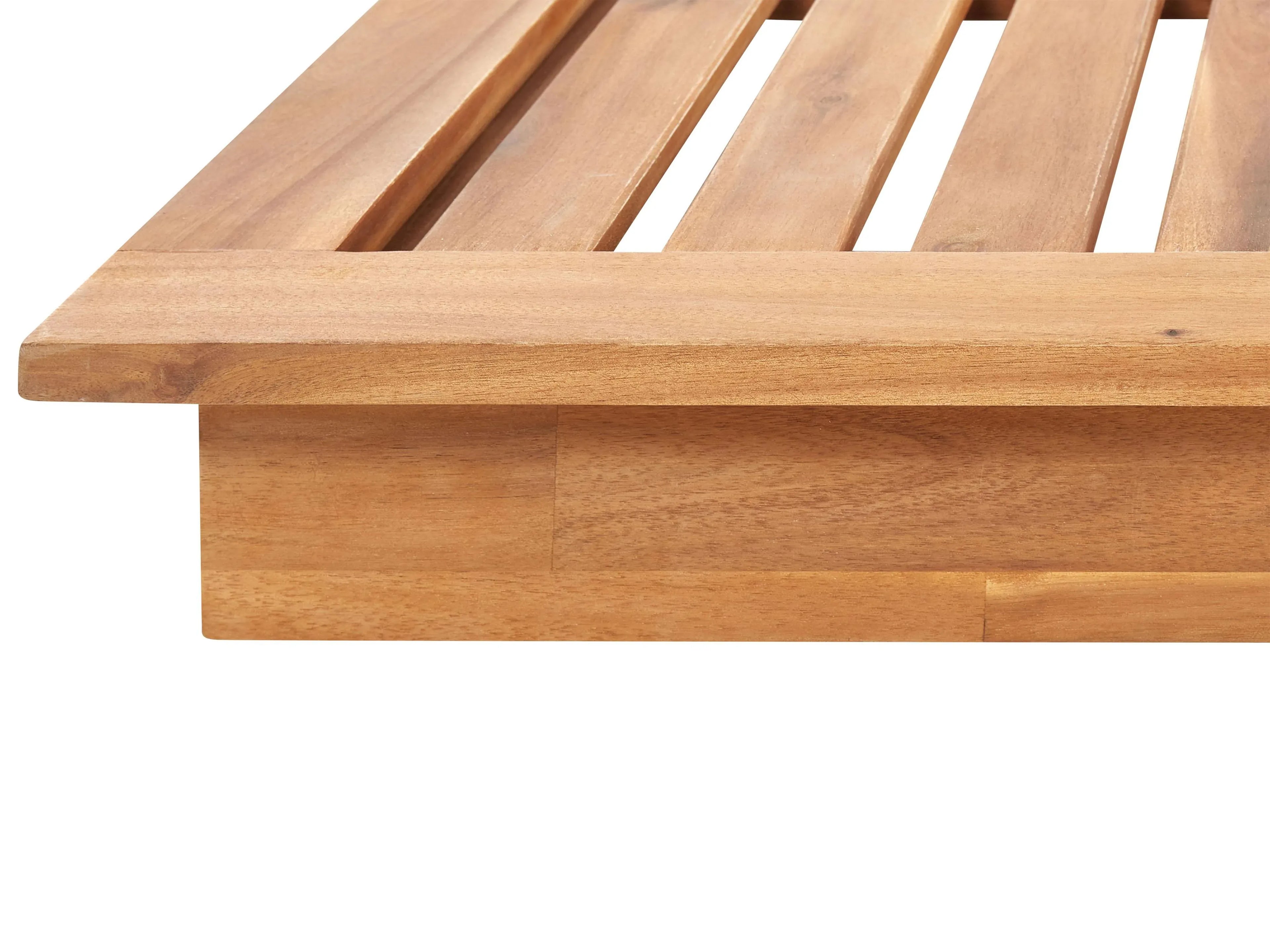Chaise longue de jardin avec coussin en bois d'acacia marron