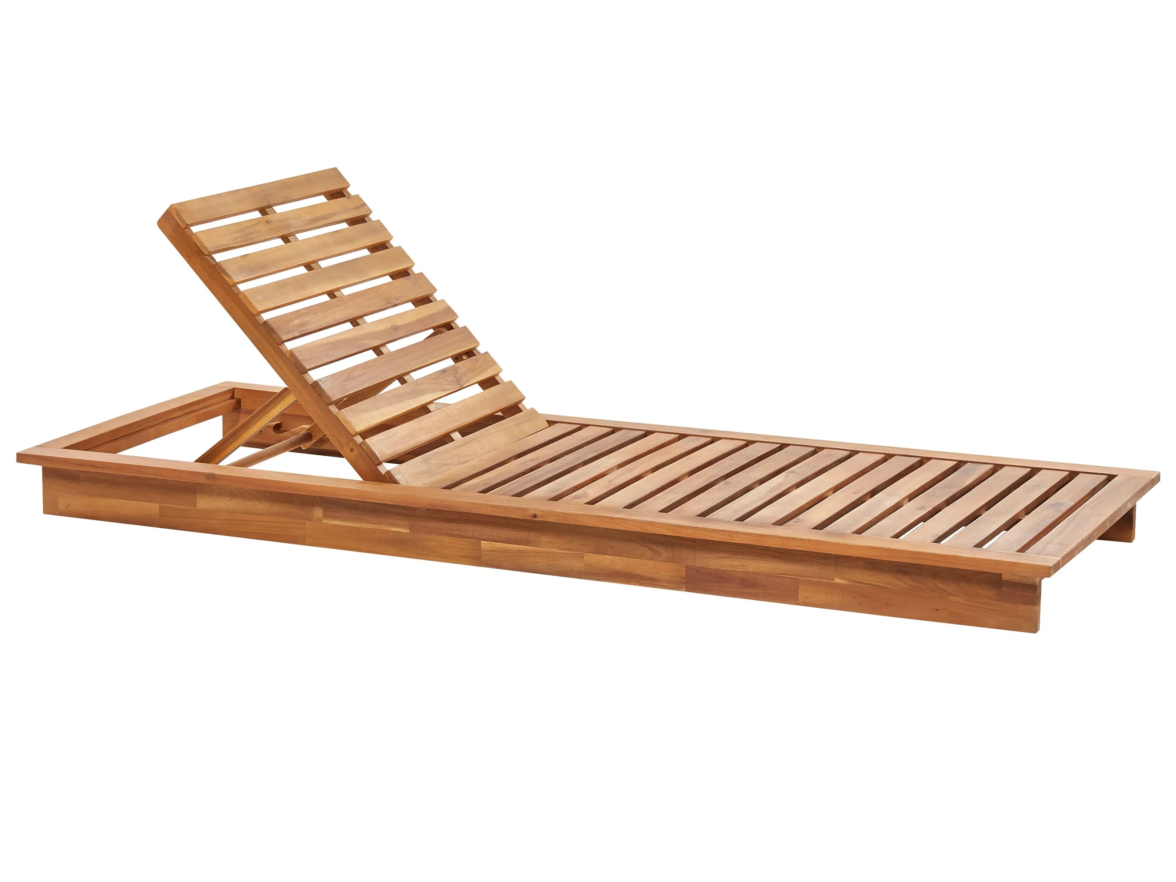 Chaise longue de jardin avec coussin en bois d'acacia marron