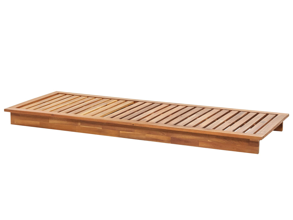 Chaise longue de jardin avec coussin en bois d'acacia marron